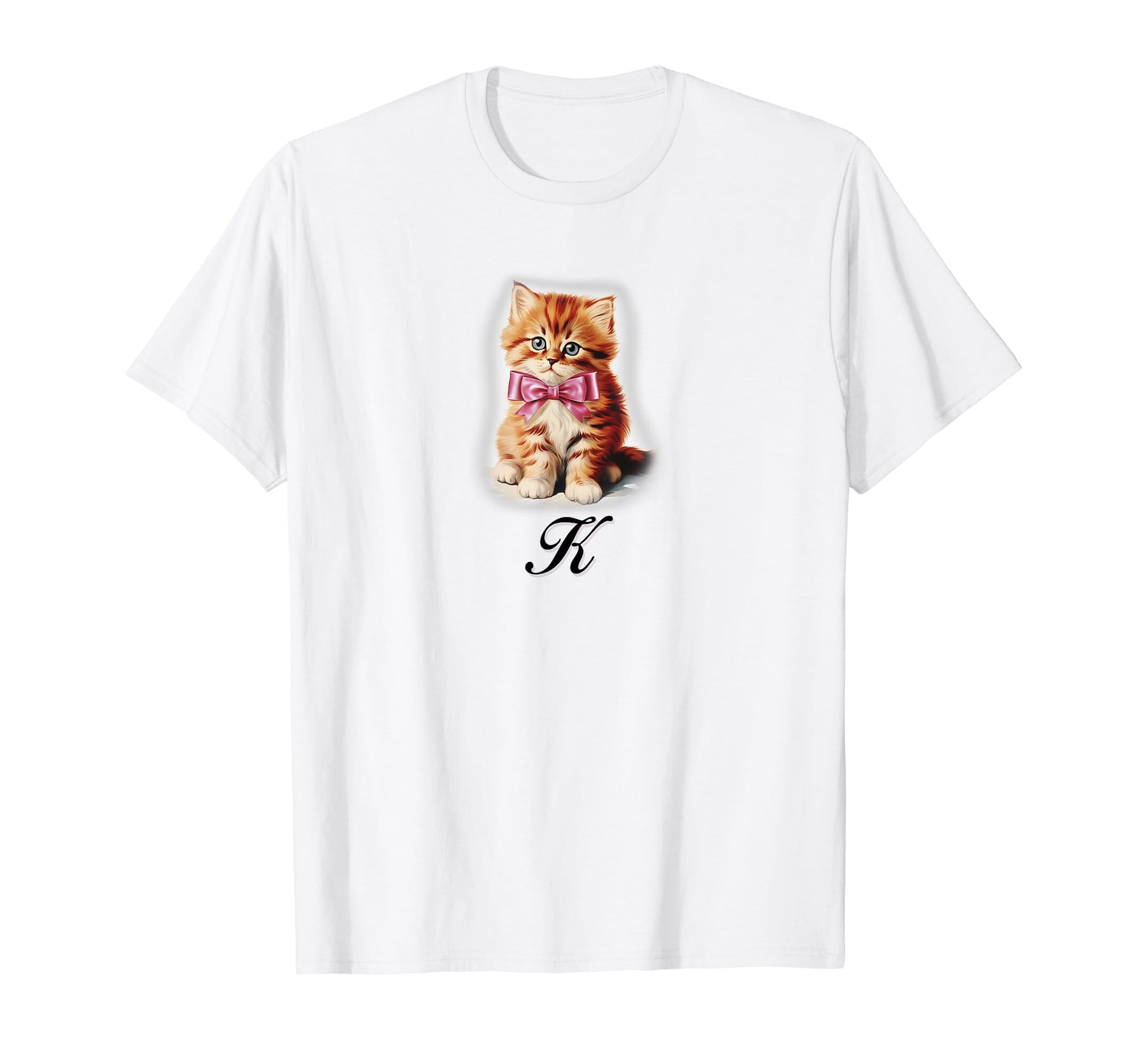 K Cat Coquette Bow Girlcore Y2K T-Shirt - Aesthetic Graphic Unisex - T-Shirt, Sweatshirt, Hoodie