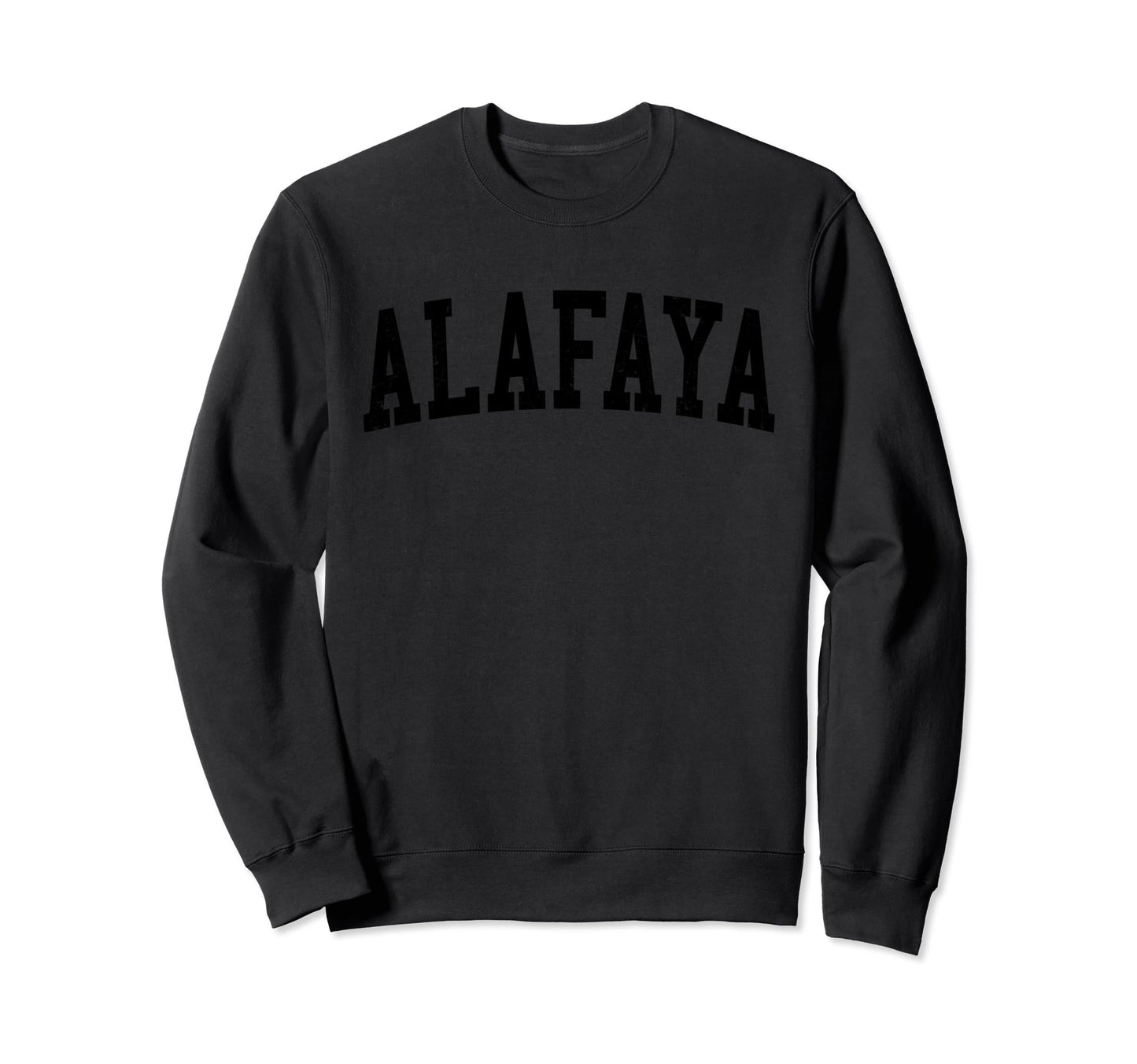 Alafaya Fl Distressed Black Varsity Sweatshirt - Custom Art Print Unisex - T-Shirt, Sweatshirt, Hoodie