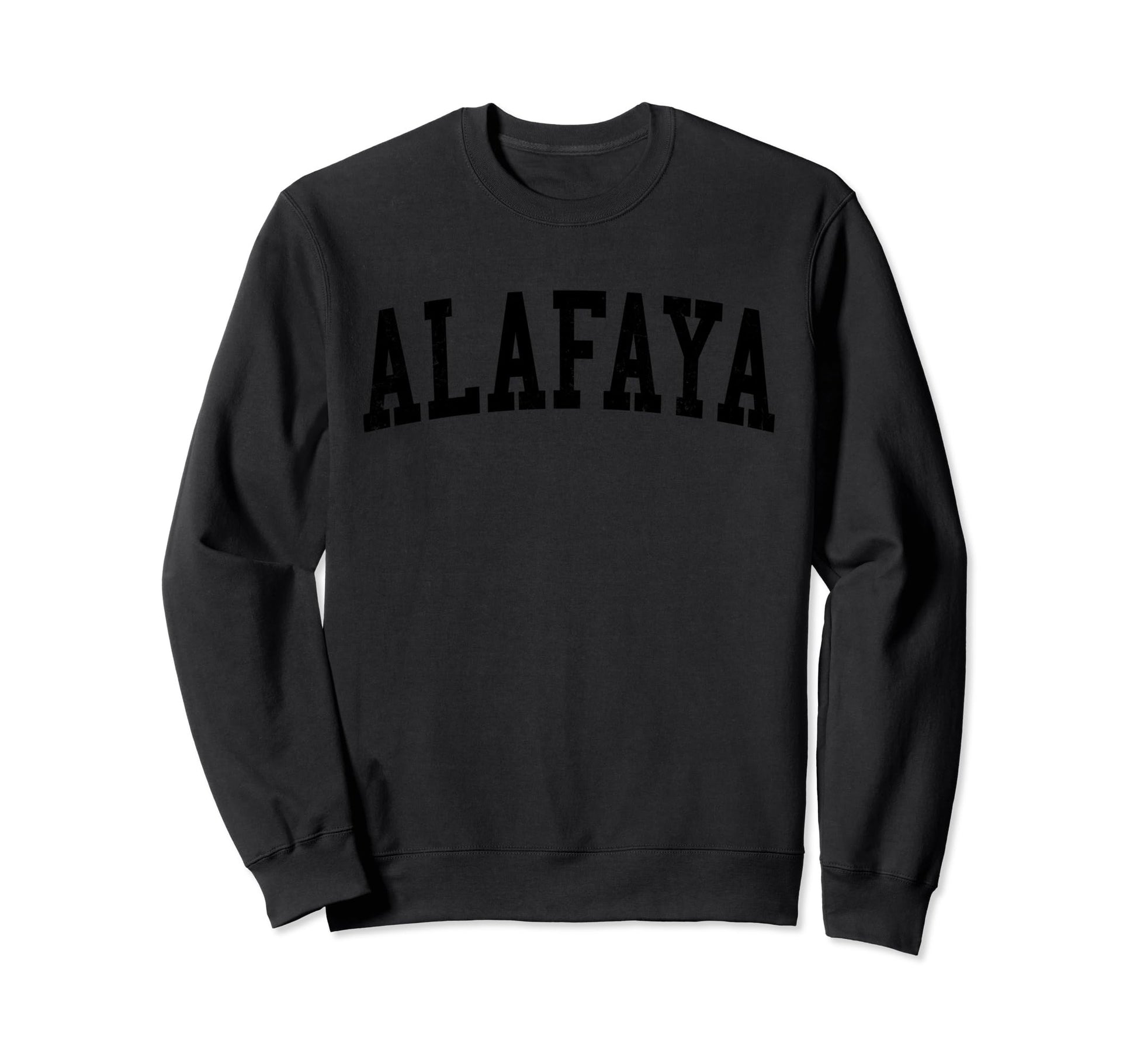 Alafaya Fl Distressed Black Varsity Sweatshirt - Custom Art Print Unisex - T-Shirt, Sweatshirt, Hoodie