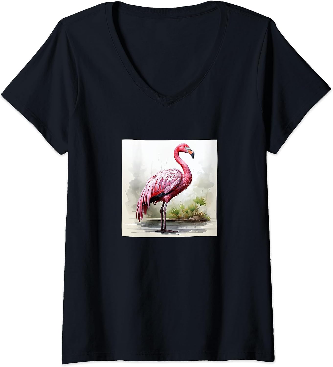 Flamingo Watercolor Flowers Merch - Adult & Kids T-Shirts, Sweatshirts & Hoodies apparel design preview 1