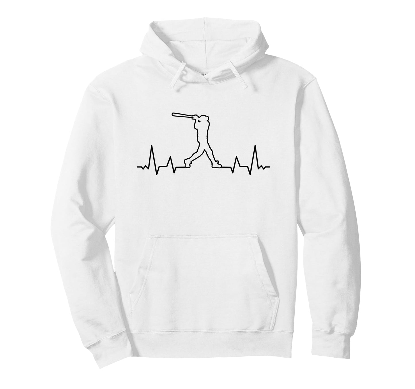 Baseball Softball Heartbeat Baseball Hoodie - Unique Graphic for Adults - T-Shirt, Sweatshirt, Hoodie
