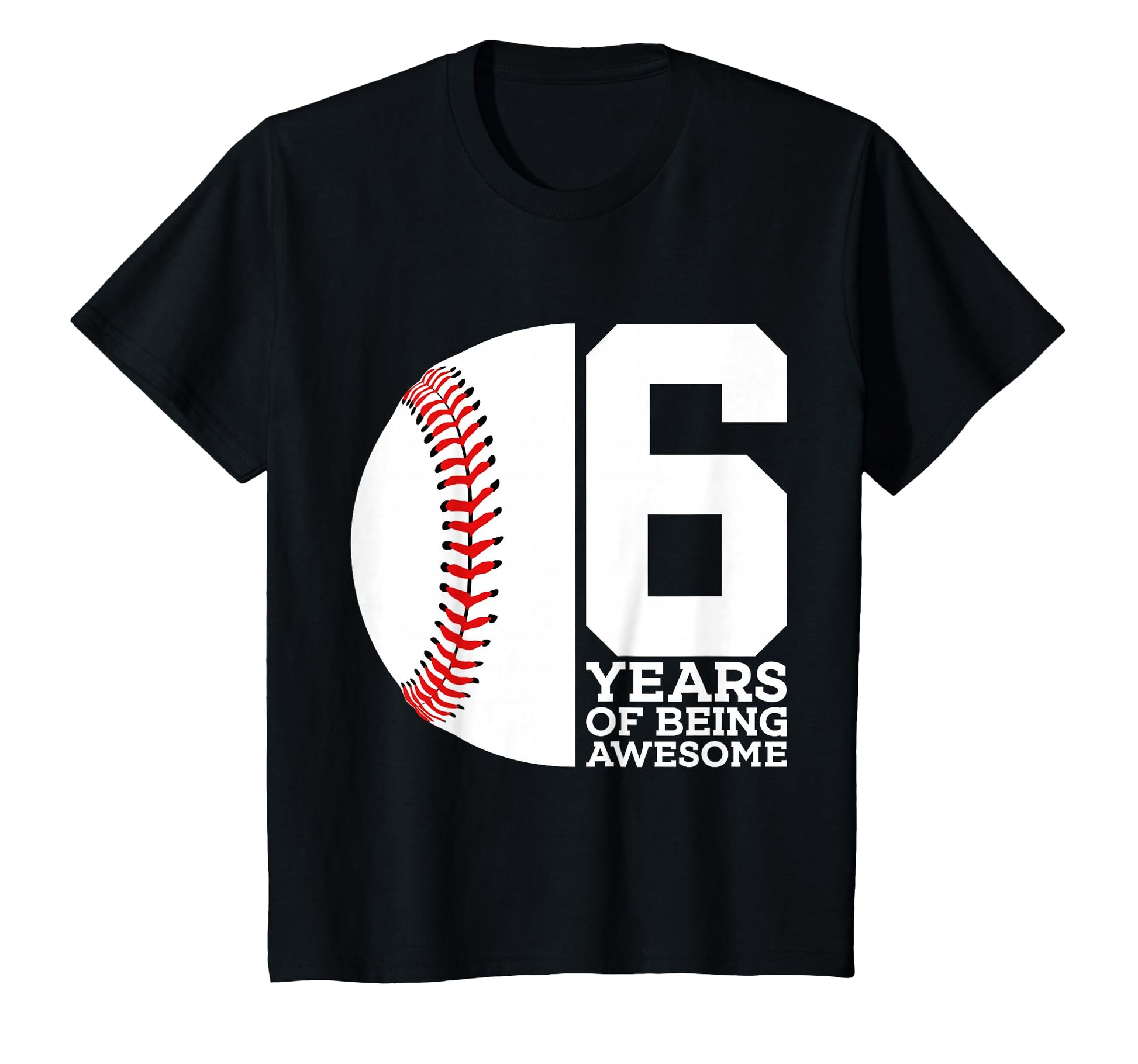 6 Years Being Awesome Baseball 6Th Birthday T-Shirt - Unique Graphic Unisex - T-Shirt, Sweatshirt, Hoodie