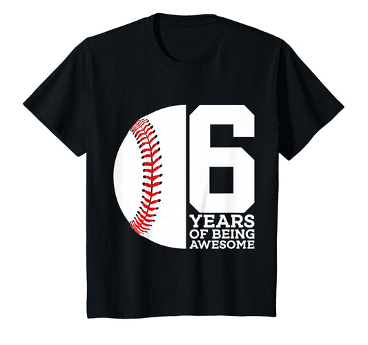 6 Years Being Awesome Baseball 6Th Birthday T-Shirt - Unique Graphic Unisex - T-Shirt, Sweatshirt, Hoodie