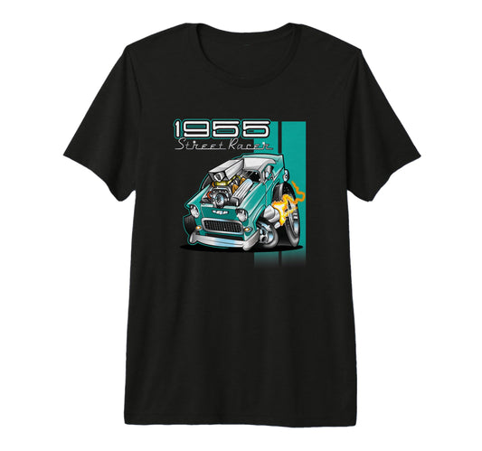1955 Hot Rod Street Racer 50S Tooned T-Shirt - Streetwear Style Men Women - T-Shirt, Sweatshirt, Hoodie