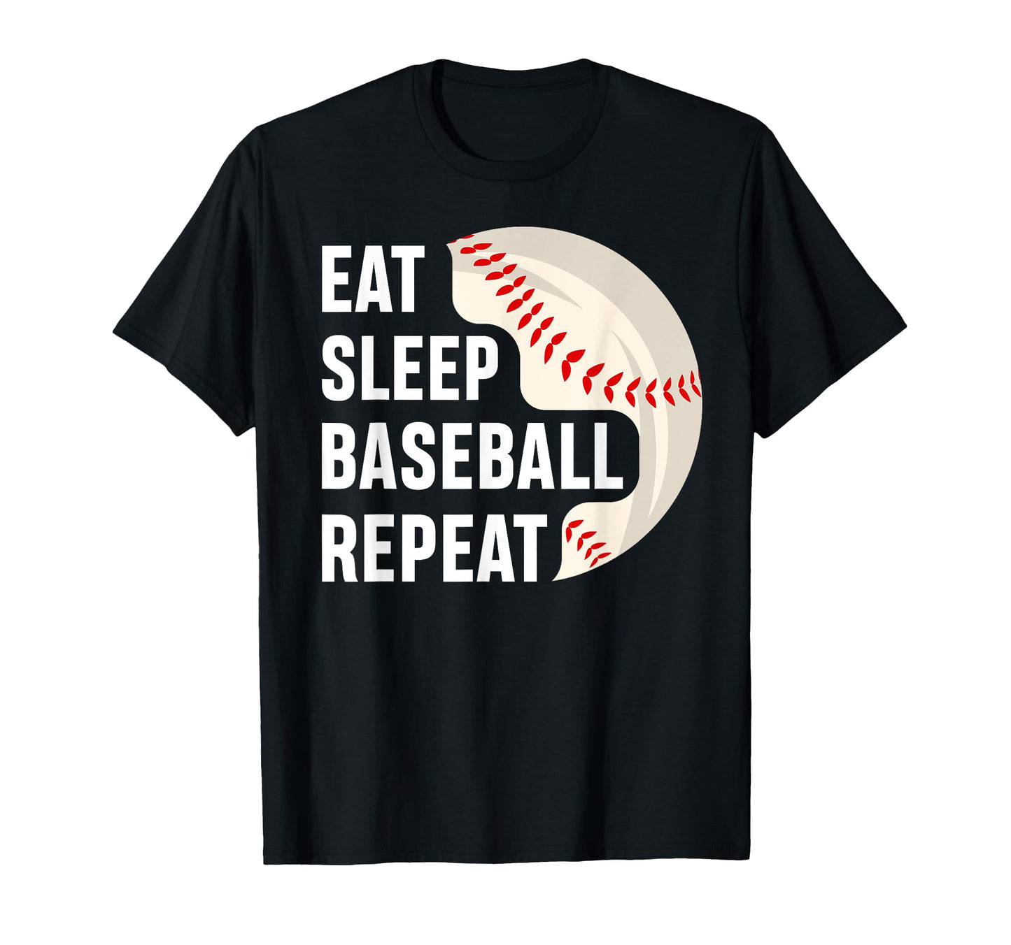 Eat Sleep Baseball Repeat Baseball T-Shirt - Aesthetic Graphic for Adults - T-Shirt, Sweatshirt, Hoodie
