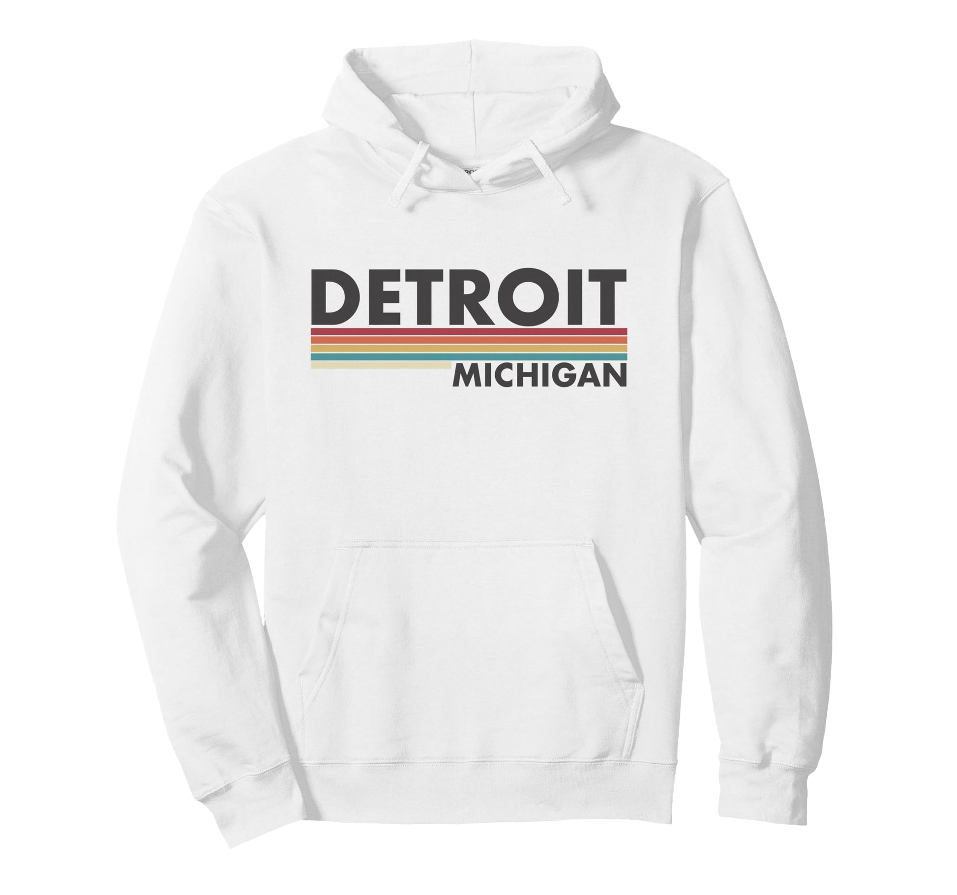 Detroit Michigan Stripes Hoodie - Custom Art Print Unisex - T-Shirt, Sweatshirt, Hoodie