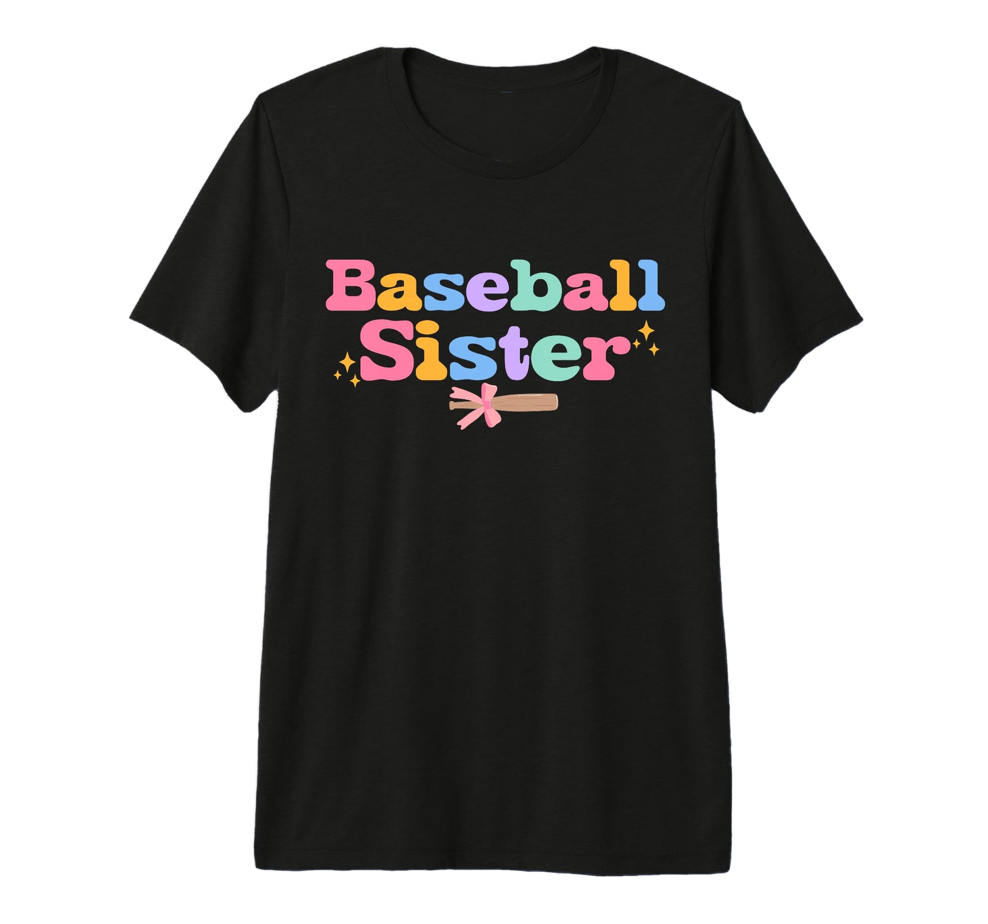 Baseball Sister Coquette Bow Baseball T-Shirt - Custom Art Print Men Women - T-Shirt, Sweatshirt, Hoodie