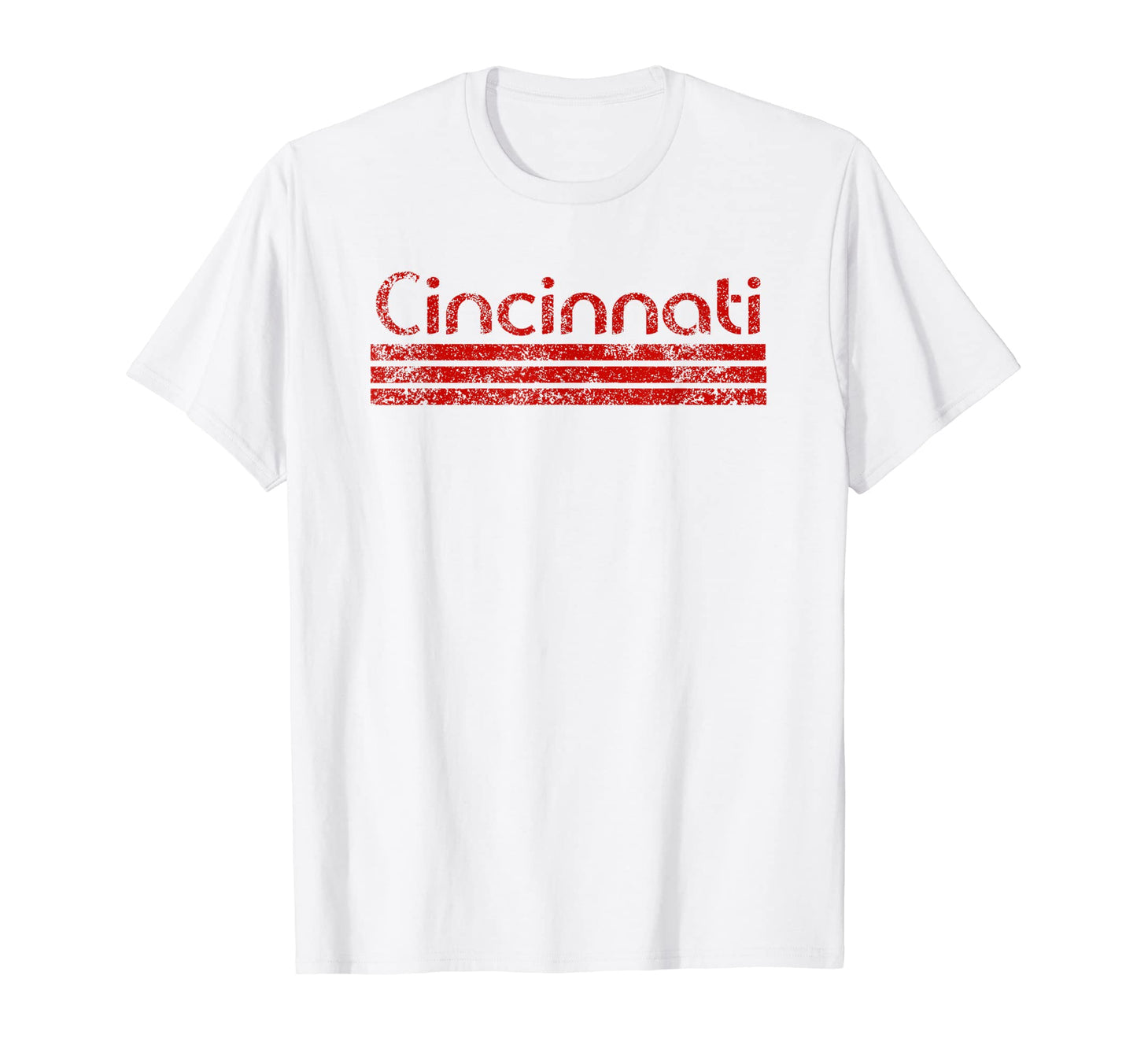 Cincinnati Ohio Weathered Stripe T-Shirt - Aesthetic Graphic Unisex - T-Shirt, Sweatshirt, Hoodie