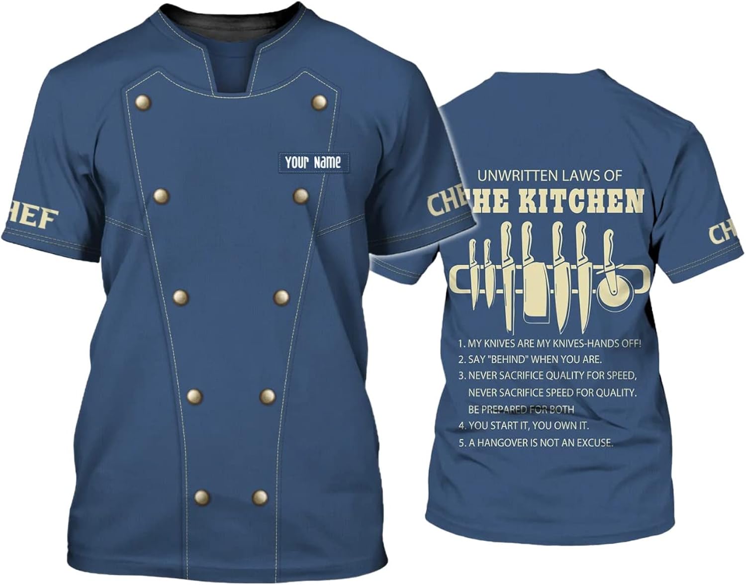 Personalized Chef 3D All Over Print with Name for - Adult & Kids T-Shirts, Sweatshirts & Hoodies apparel design preview 1