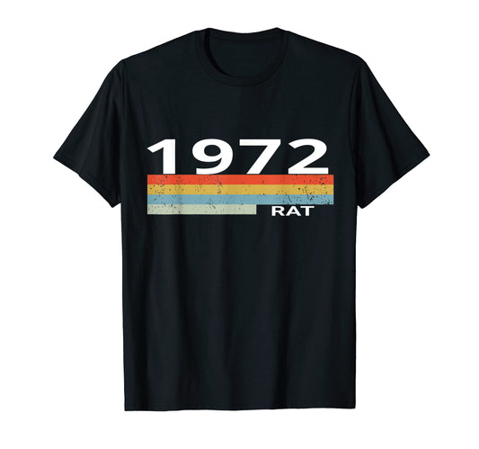 1972 Stripes Birthday Rat Year T-Shirt - Casual Everyday Wear for Adults - T-Shirt, Sweatshirt, Hoodie