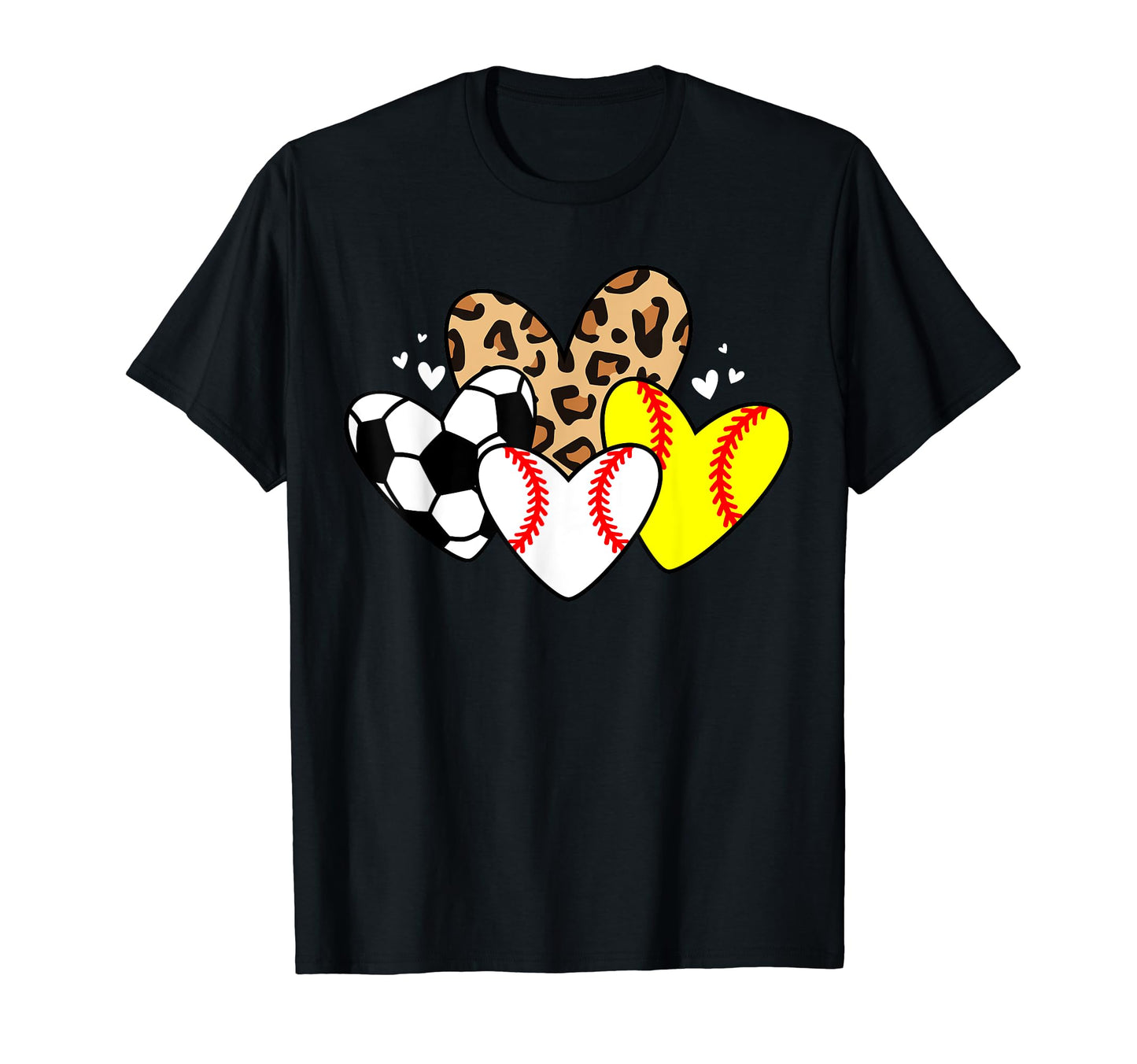 Baseball Softball Soccer Heart Funny T-Shirt - Graphic Print Men Women - T-Shirt, Sweatshirt, Hoodie