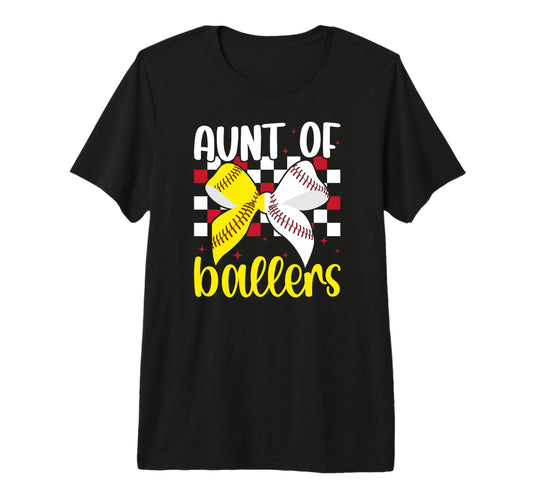 Aunt Ballers Coquette Baseball Softball T-Shirt - Streetwear Style Unisex - T-Shirt, Sweatshirt, Hoodie