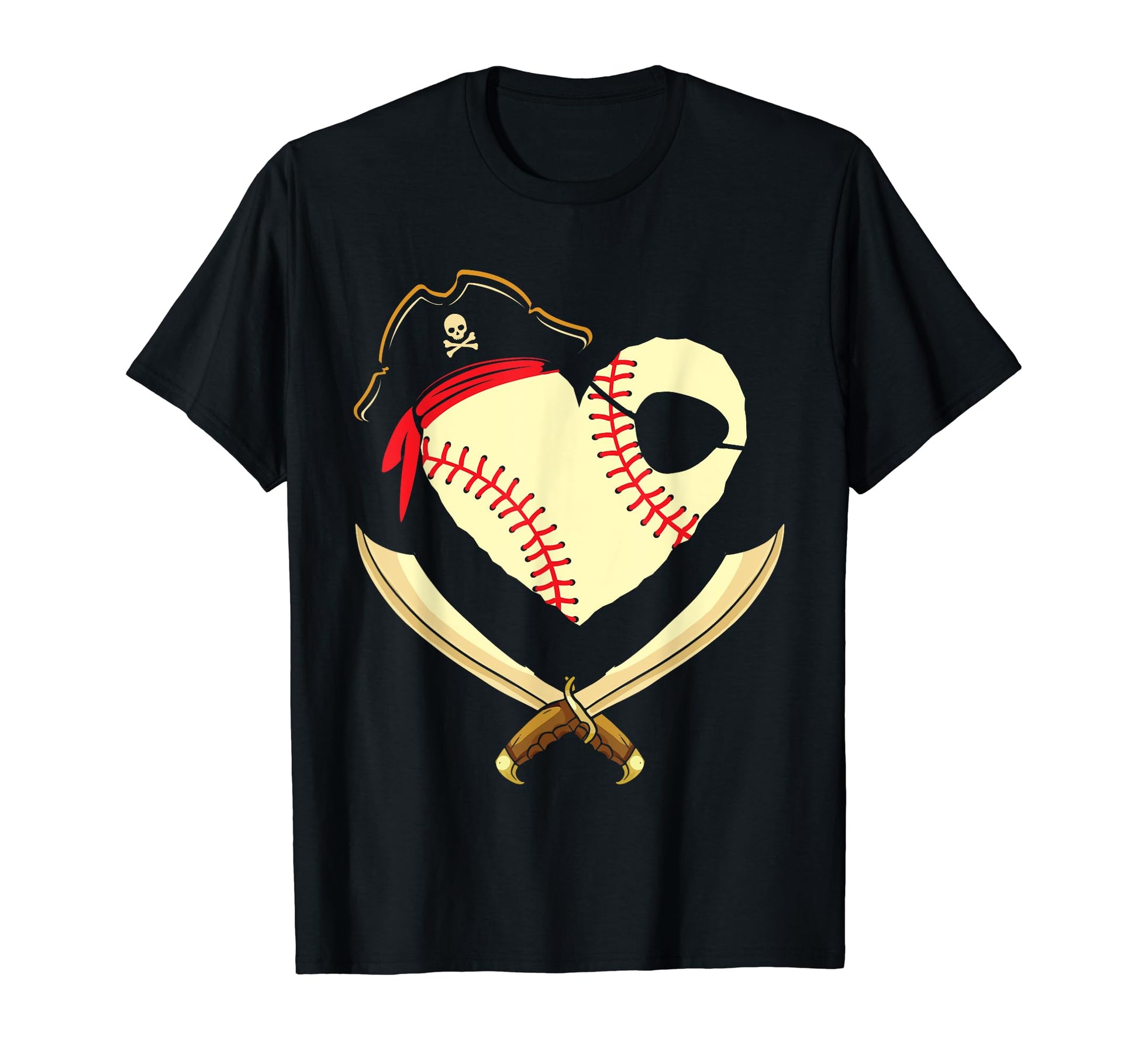 Baseball Pirate Piracy Skull Hat T-Shirt - Aesthetic Graphic Men Women - T-Shirt, Sweatshirt, Hoodie