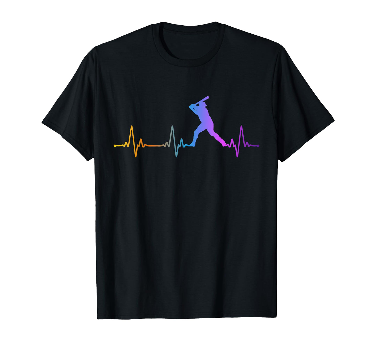 Baseball Fan Heartbeat Pulse Rainbow T-Shirt - Streetwear Style Unisex - T-Shirt, Sweatshirt, Hoodie