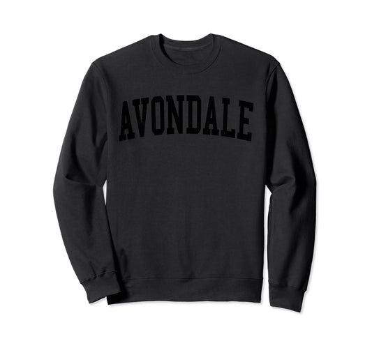 Avondale Az Distressed Black Varsity Sweatshirt - Trendy Graphic for Adults - T-Shirt, Sweatshirt, Hoodie