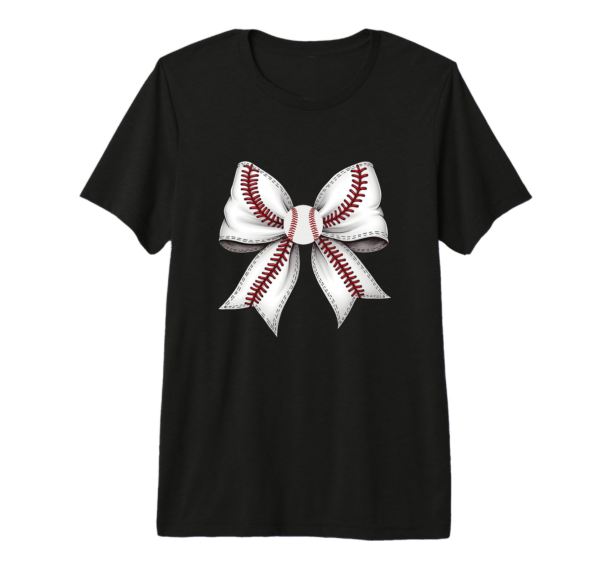 Unique Baseball Stitch Pattern Bow Tri Blend T-Shirt - Graphic Print Unisex - T-Shirt, Sweatshirt, Hoodie