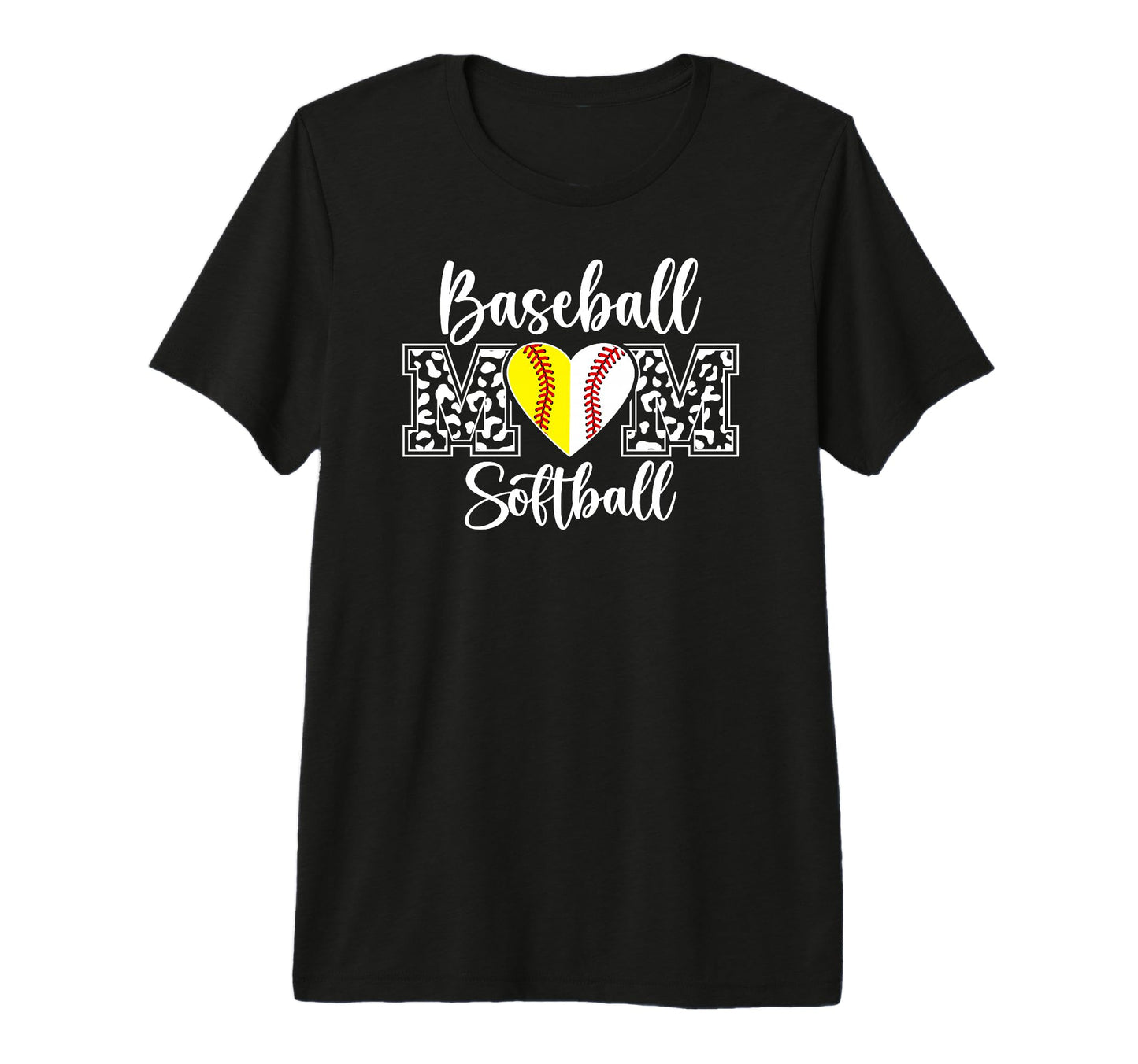 Baseball Softball Mom Leopard Softball T-Shirt - Streetwear Style Unisex - T-Shirt, Sweatshirt, Hoodie