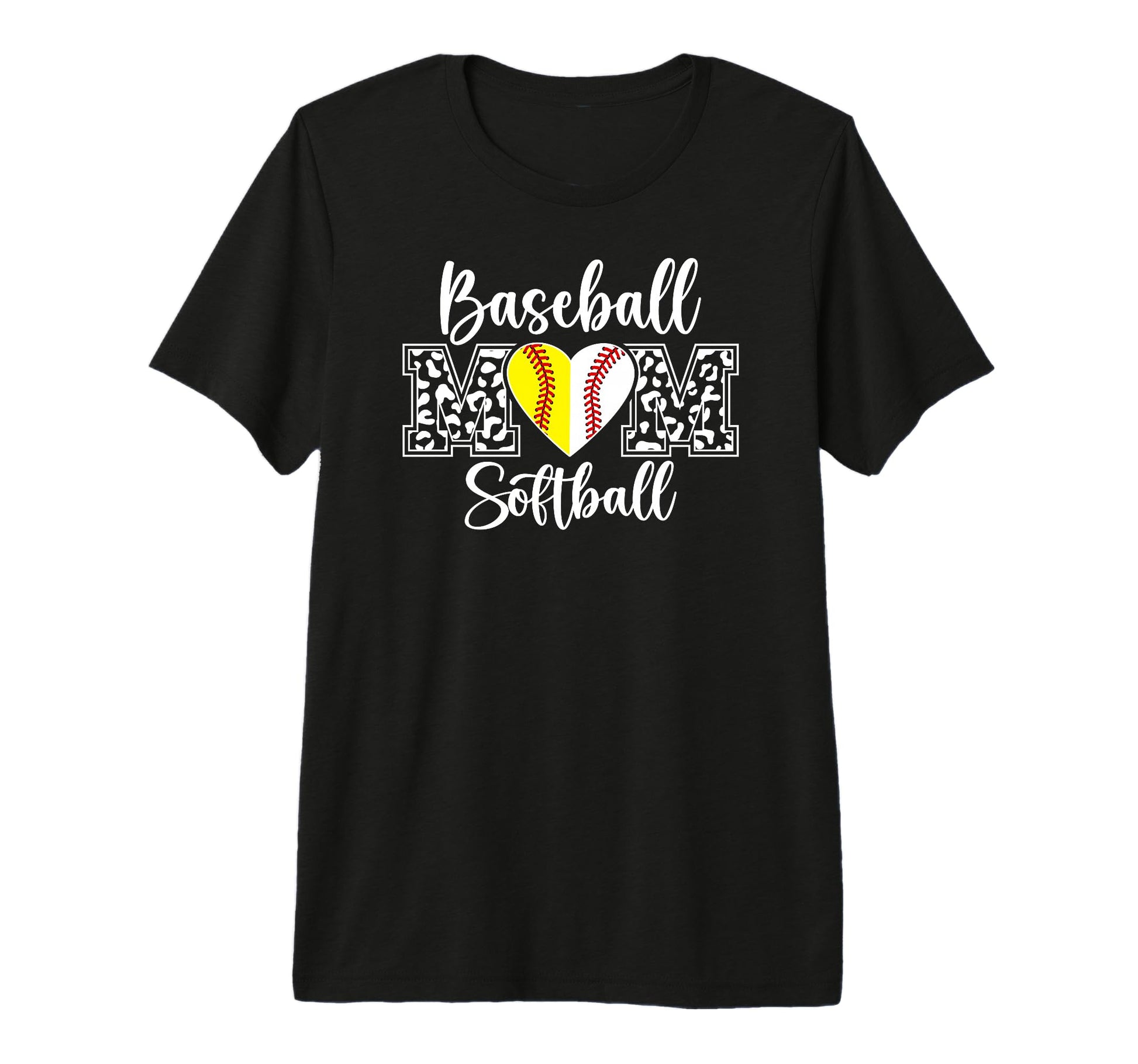 Baseball Softball Mom Leopard Softball T-Shirt - Streetwear Style Unisex - T-Shirt, Sweatshirt, Hoodie