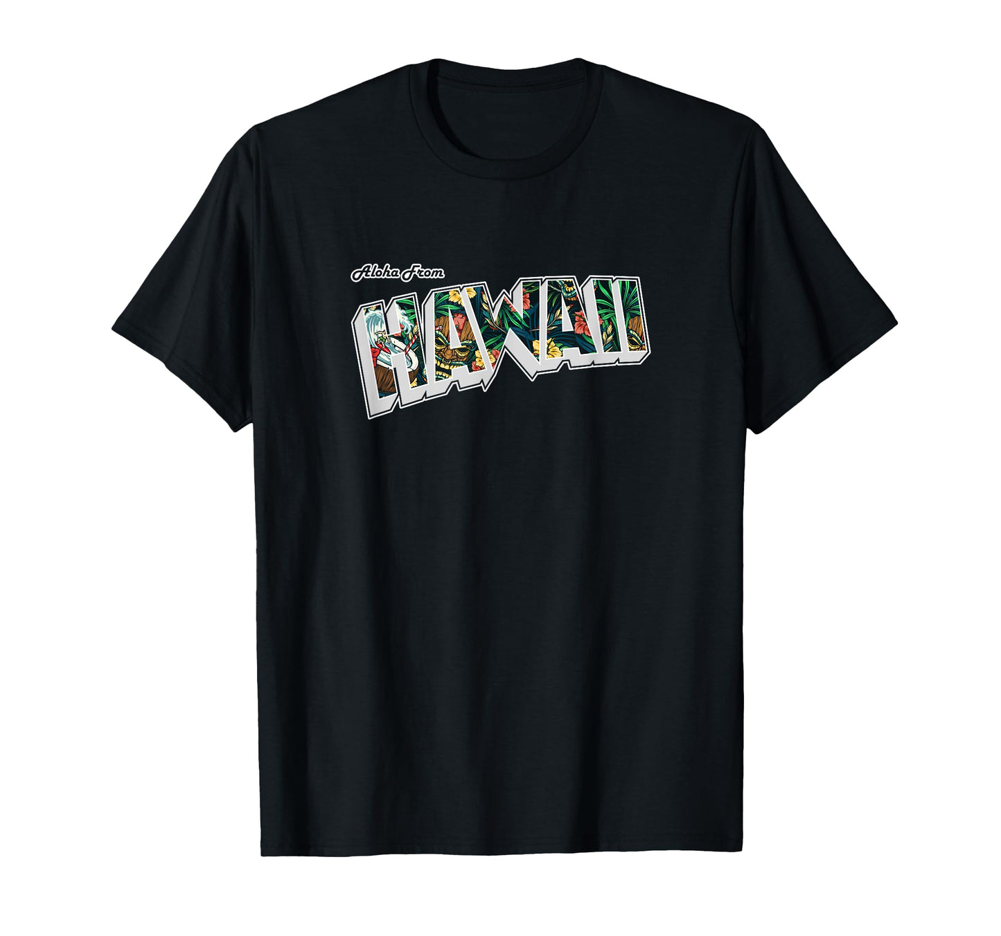 Hawaii Aloha Tiki Postcard Logo T-Shirt - Custom Art Print for Adults - T-Shirt, Sweatshirt, Hoodie