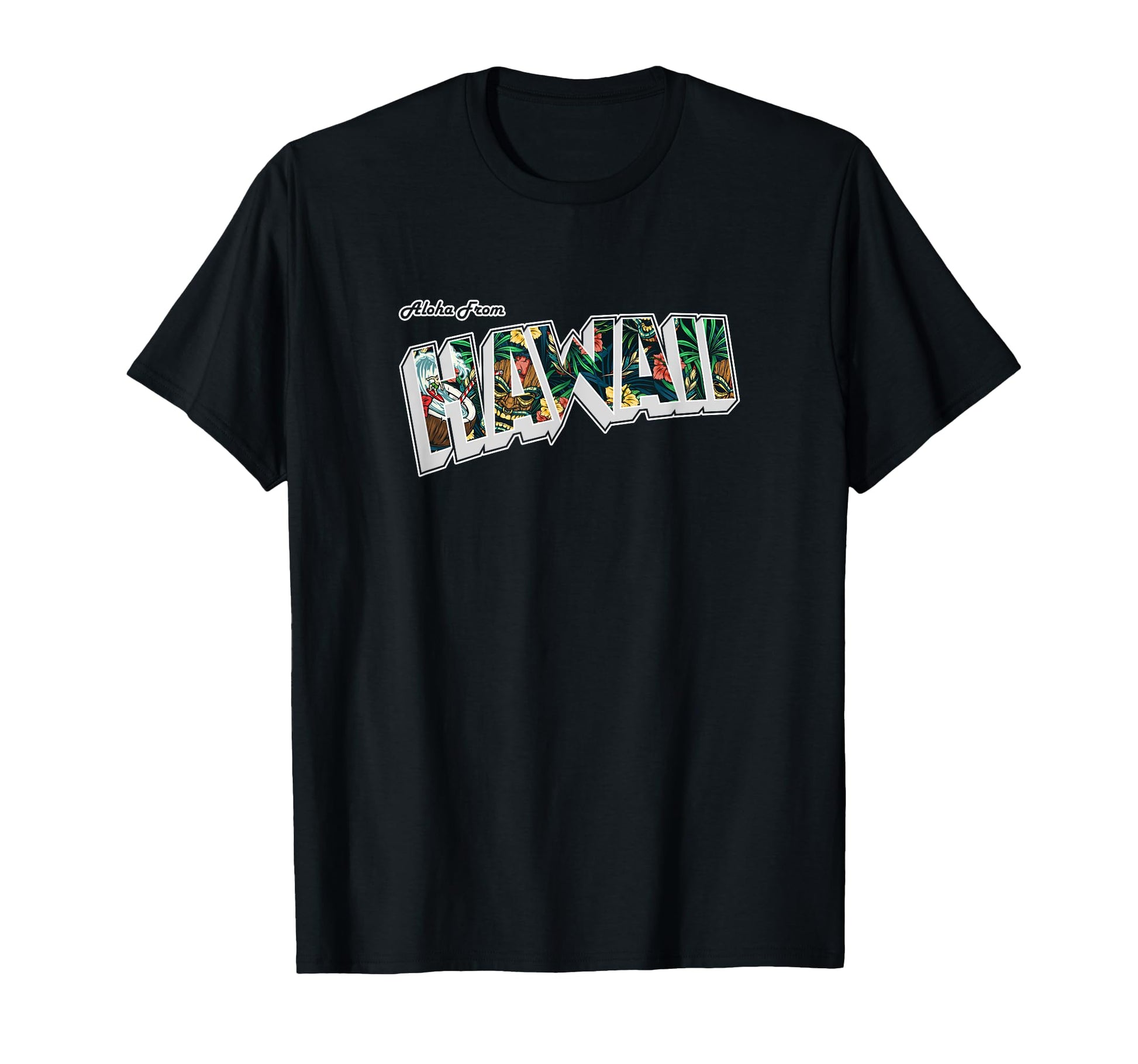 Hawaii Aloha Tiki Postcard Logo T-Shirt - Custom Art Print for Adults - T-Shirt, Sweatshirt, Hoodie