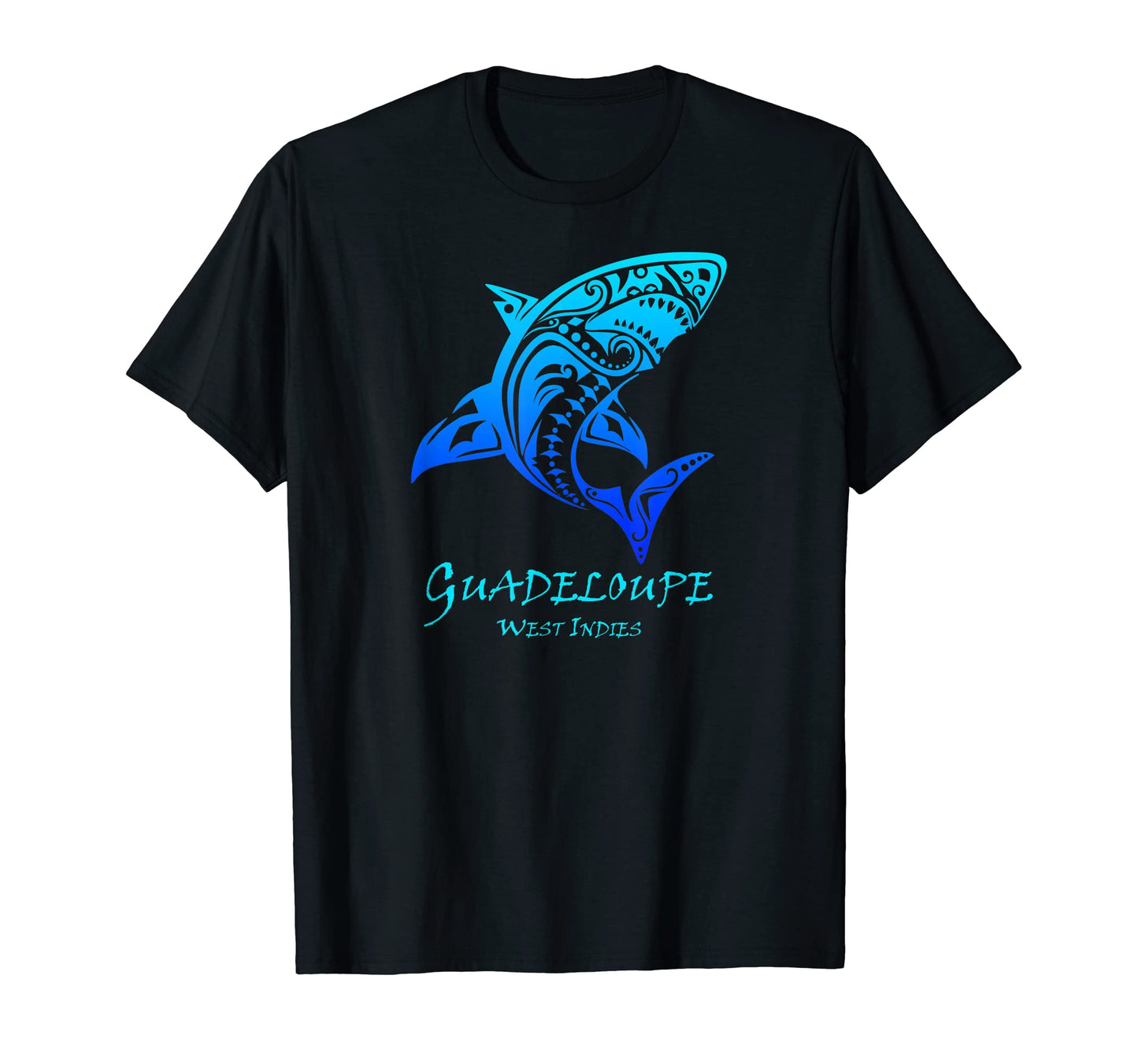 Guadeloupe West Indies Tribal Shark T-Shirt - Custom Art Print for Adults - T-Shirt, Sweatshirt, Hoodie