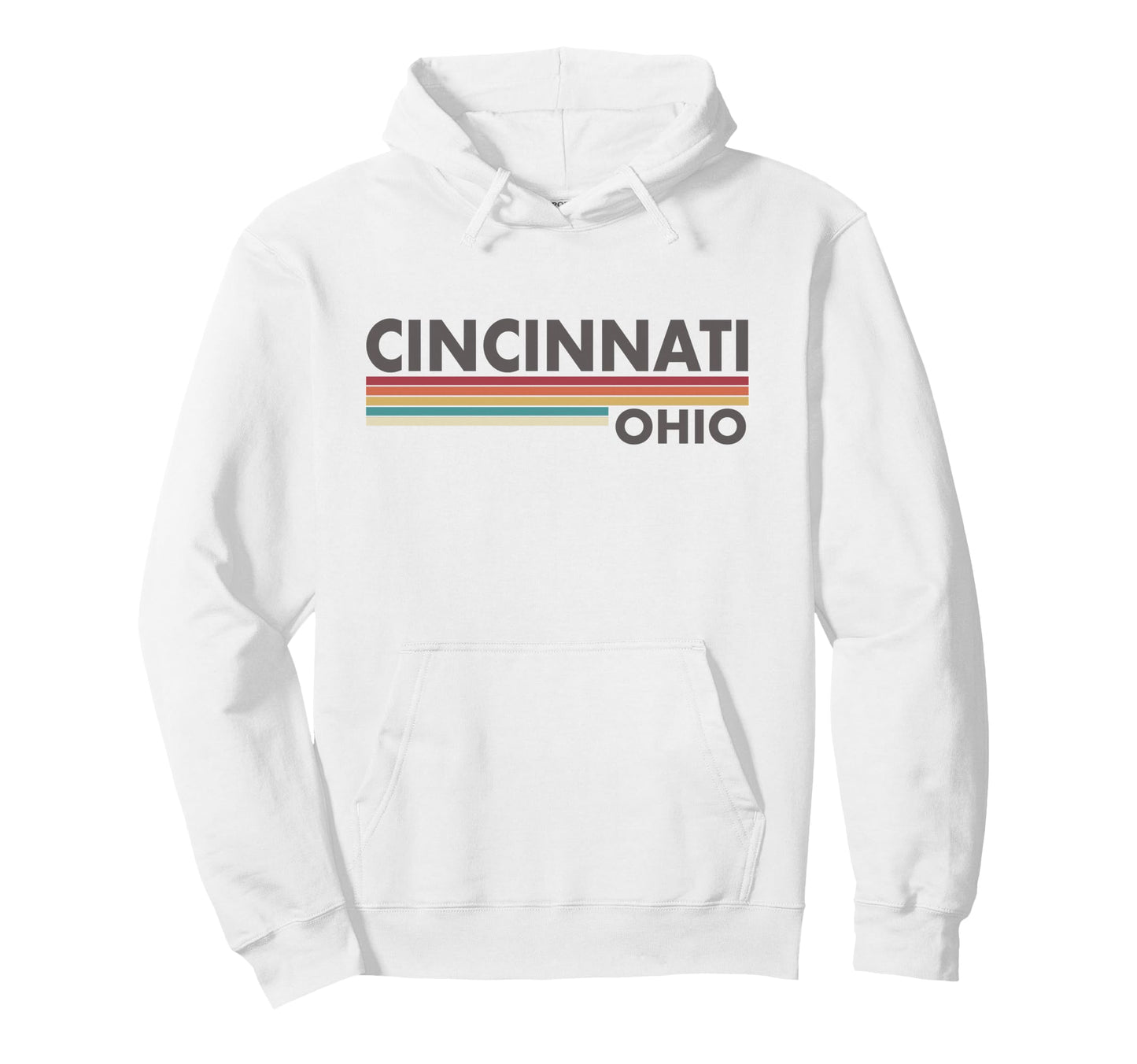 Cincinnati Ohio Stripes Hoodie - Aesthetic Graphic for Adults - T-Shirt, Sweatshirt, Hoodie