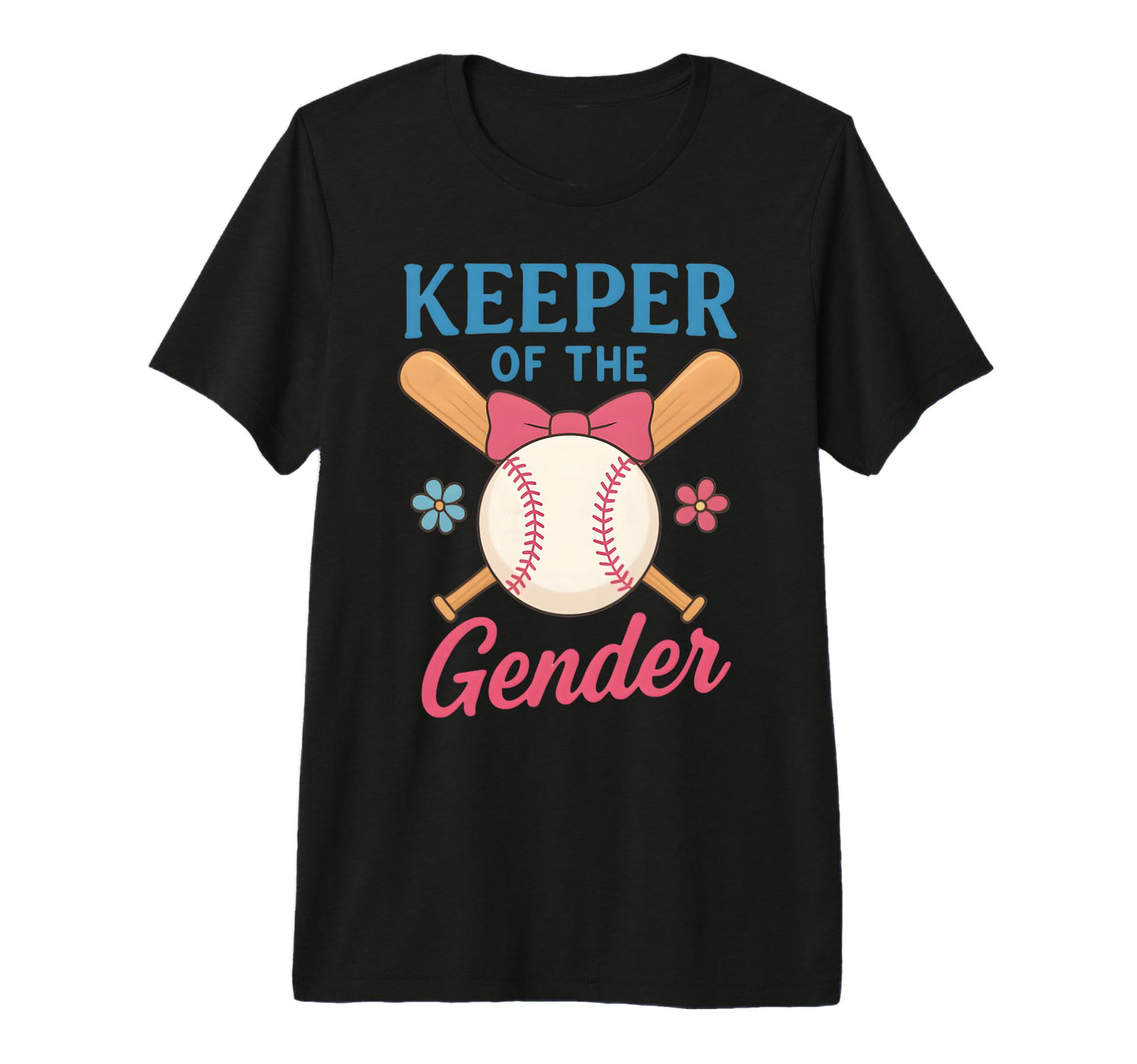 Keeper Gender Baseball Or Bows Funny T-Shirt - Custom Art Print for Adults - T-Shirt, Sweatshirt, Hoodie
