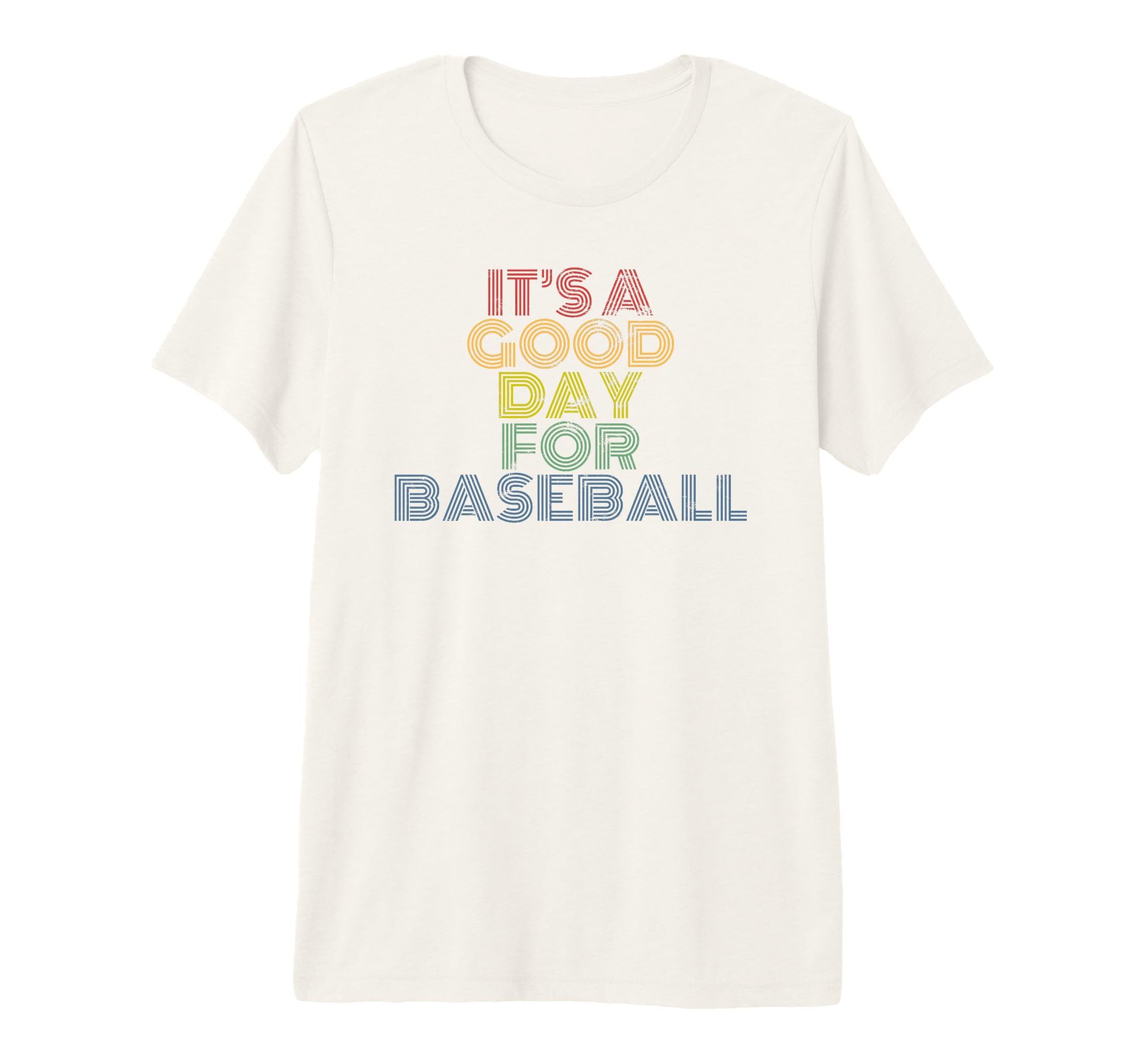 Its Good Day Baseball 70S Distressed Tri T-Shirt - Trendy Graphic Unisex - T-Shirt, Sweatshirt, Hoodie