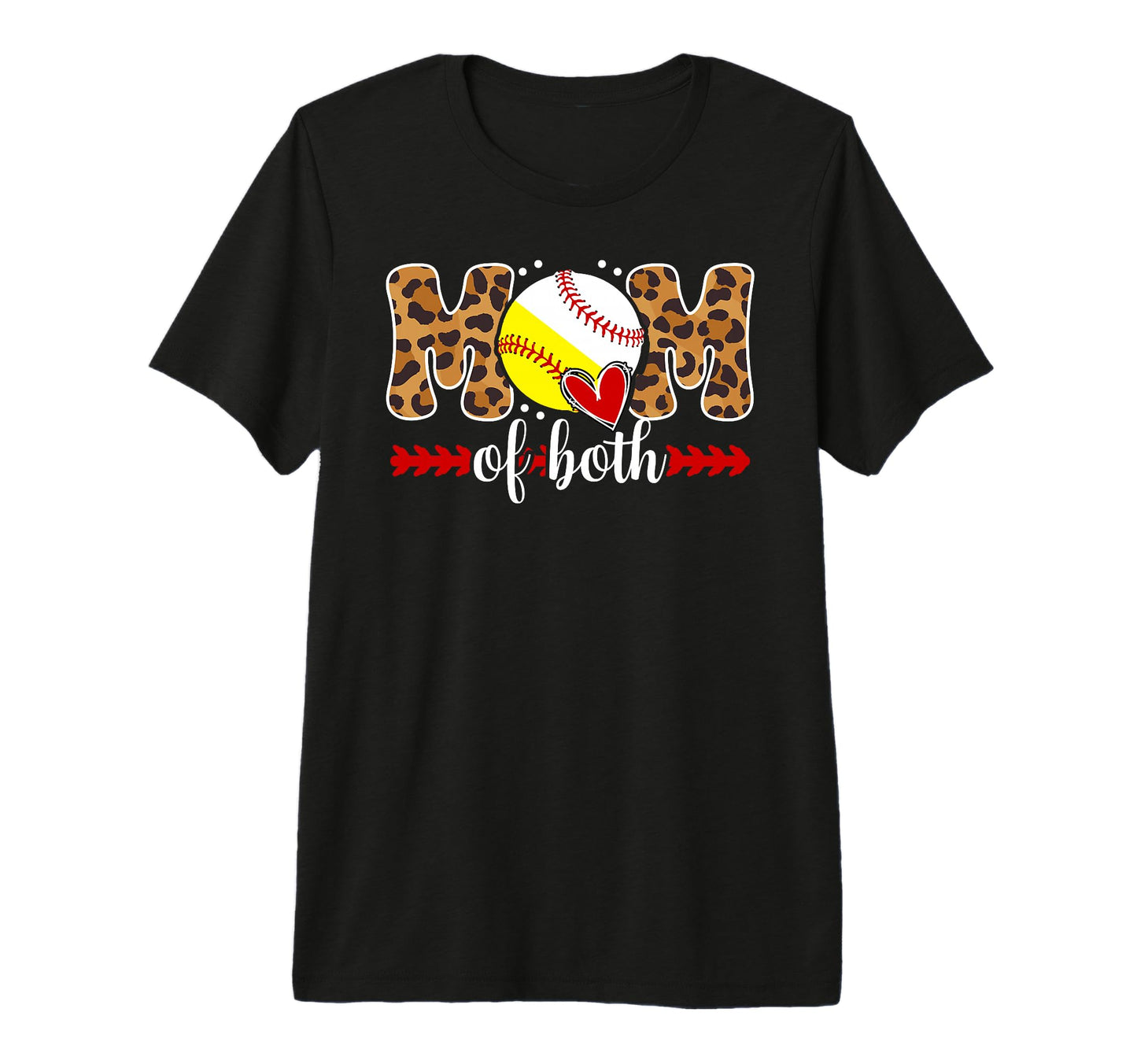 Mom Both Leopard Baseball Softball T-Shirt - Aesthetic Graphic Men Women - T-Shirt, Sweatshirt, Hoodie