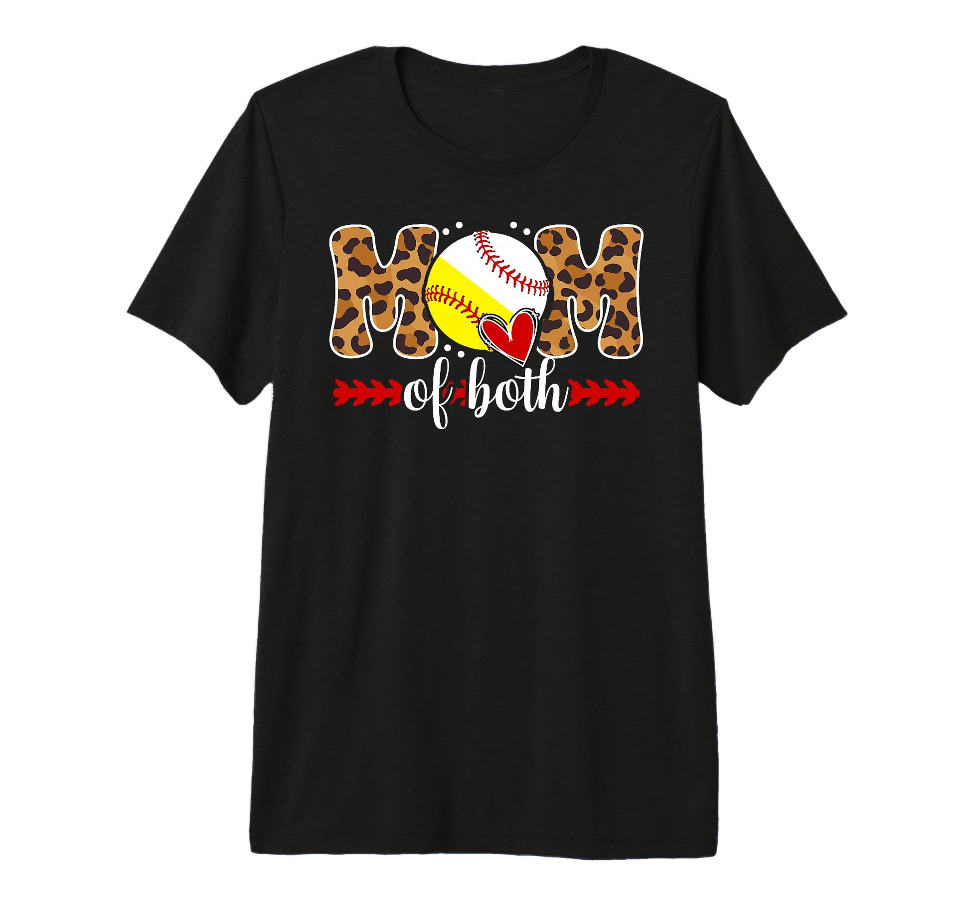 Mom Both Leopard Baseball Softball T-Shirt - Aesthetic Graphic Men Women - T-Shirt, Sweatshirt, Hoodie