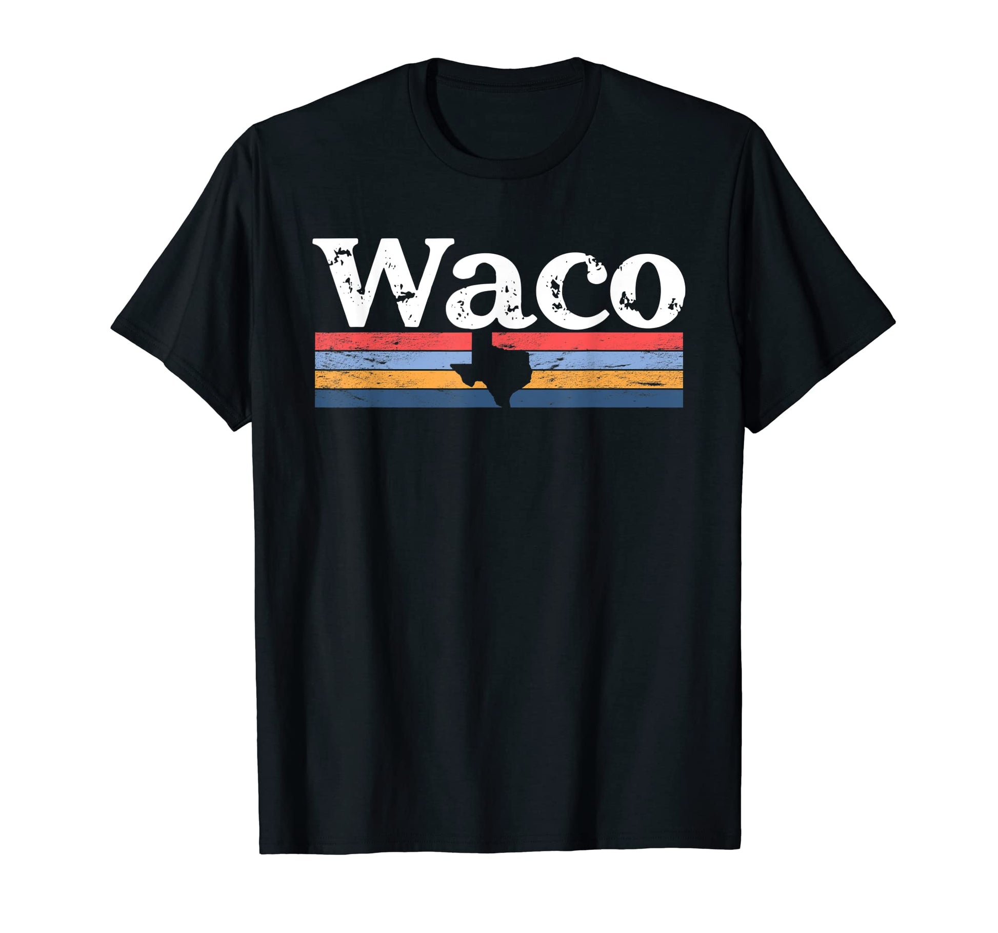 Waco Texas Tx Stripes State 70S Color T-Shirt - Trendy Graphic for Adults - T-Shirt, Sweatshirt, Hoodie