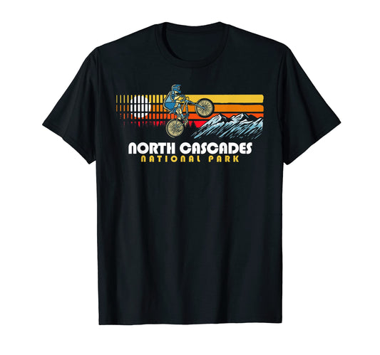 80S North Cascades National Park Mountain T-Shirt - Trendy Graphic Unisex - T-Shirt, Sweatshirt, Hoodie