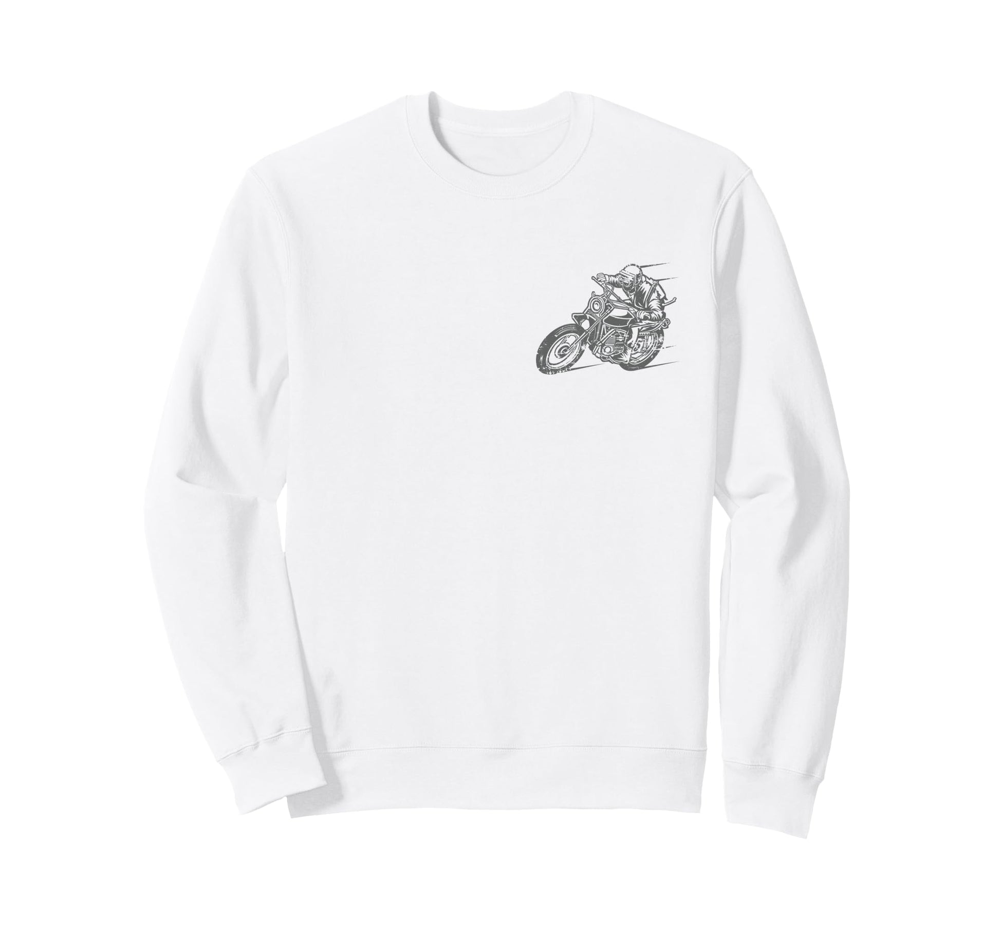 Motorcycle Racing Distressed Sweatshirt - Graphic Print Unisex - T-Shirt, Sweatshirt, Hoodie