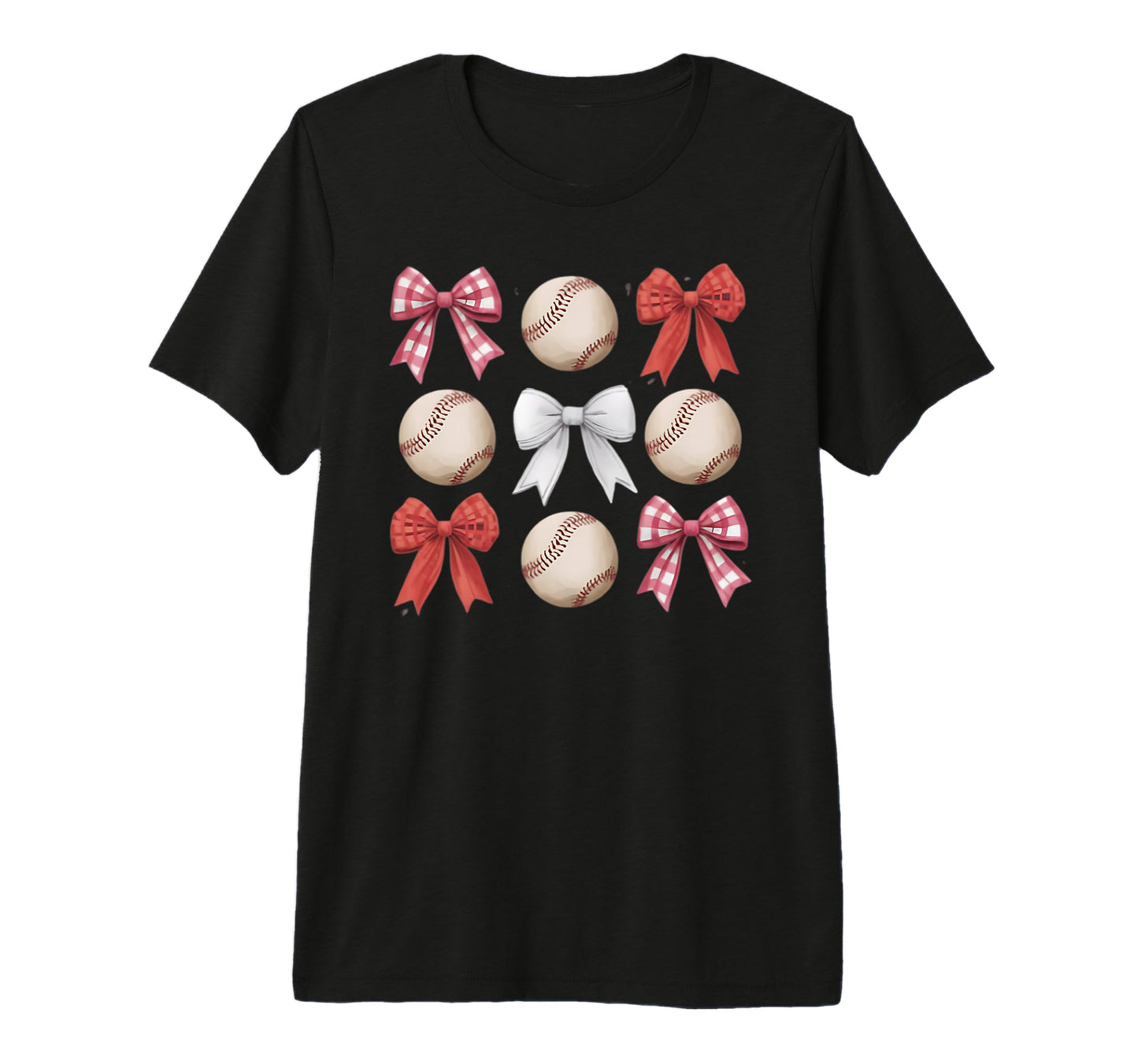 Baseball Coquette Bow Mom Sister Tri Blend T-Shirt - Unique Graphic Unisex - T-Shirt, Sweatshirt, Hoodie