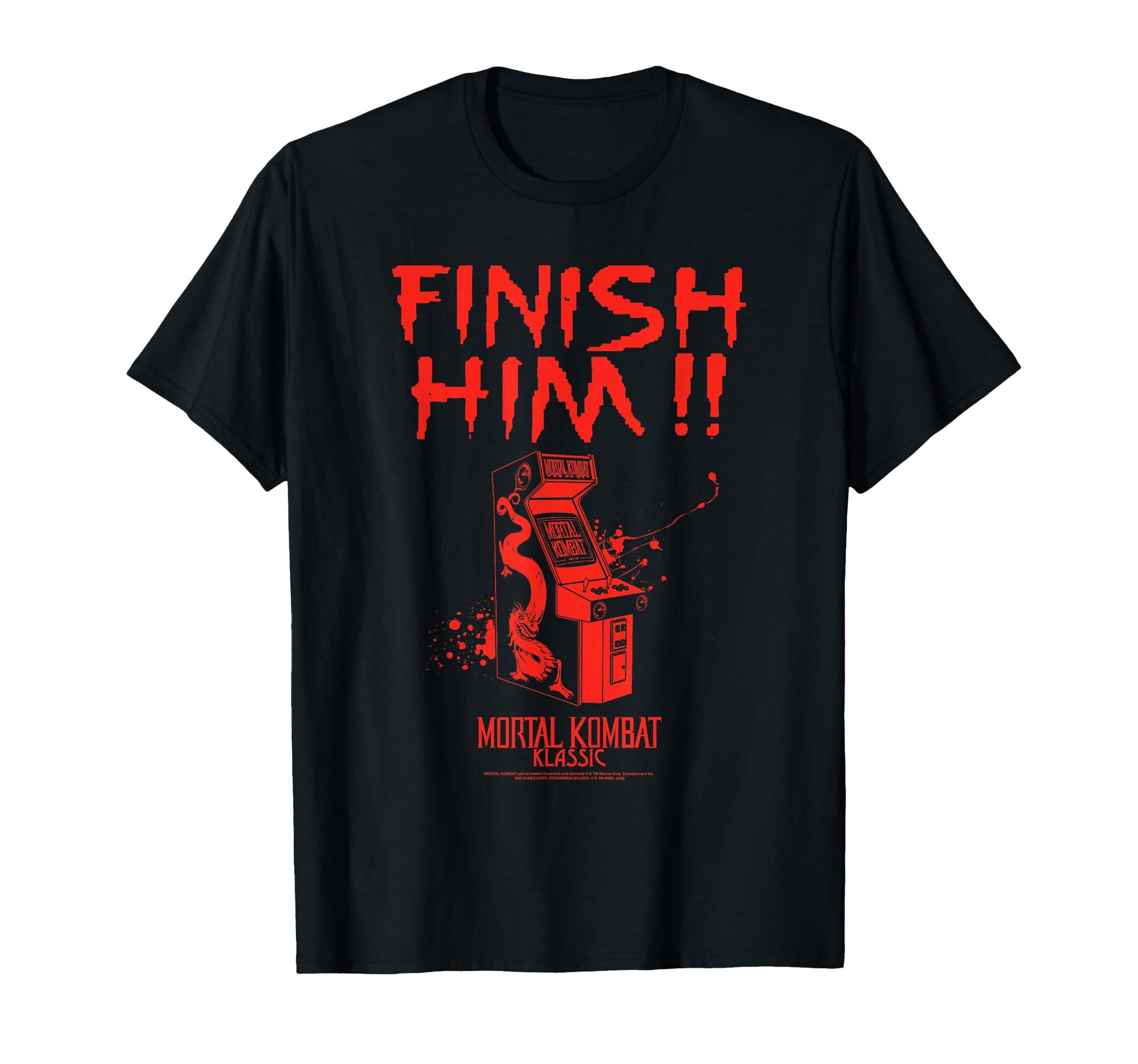 Mortal Kombat Klassic Finish Him Arcade T-Shirt - Custom Art Print Unisex - T-Shirt, Sweatshirt, Hoodie