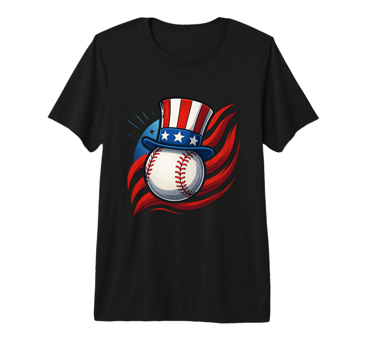 Patriotic Baseball Power Artwork Tri T-Shirt - Casual Everyday Wear Unisex - T-Shirt, Sweatshirt, Hoodie