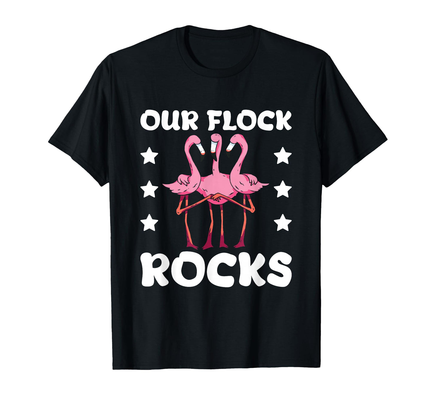 Our Flock Rocks Flamingo Bird Lover T-Shirt - Aesthetic Graphic Unisex - T-Shirt, Sweatshirt, Hoodie