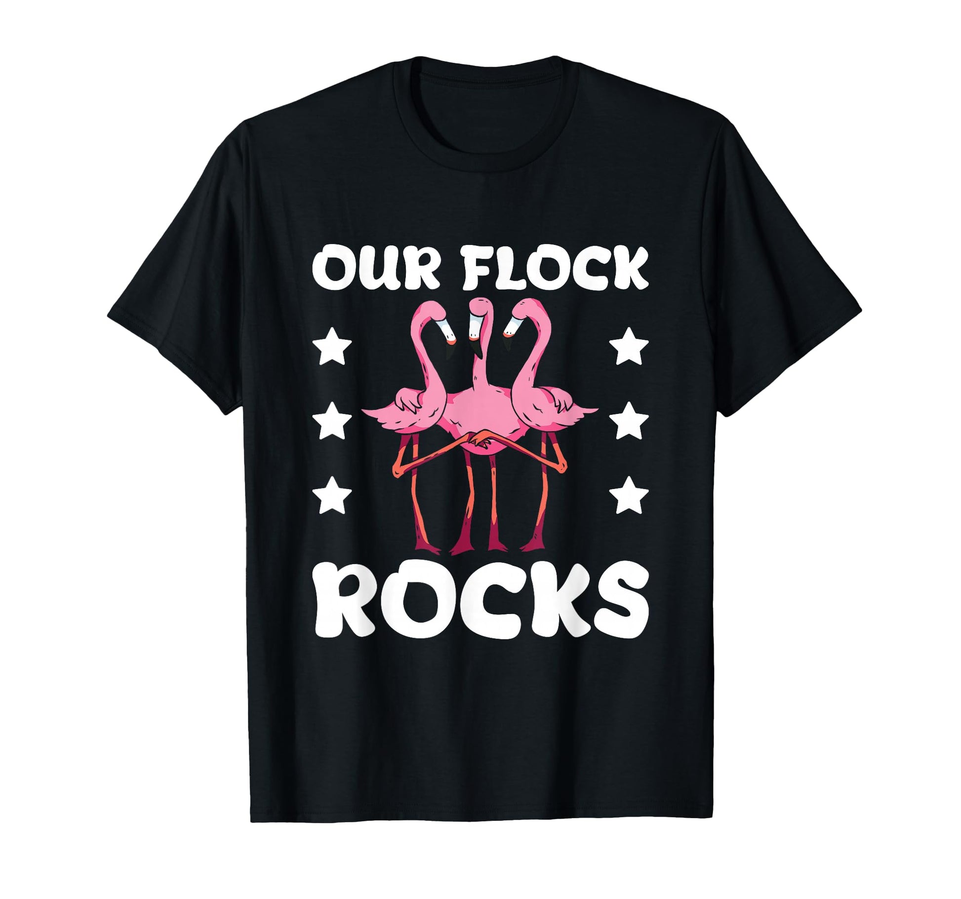 Our Flock Rocks Flamingo Bird Lover T-Shirt - Aesthetic Graphic Unisex - T-Shirt, Sweatshirt, Hoodie