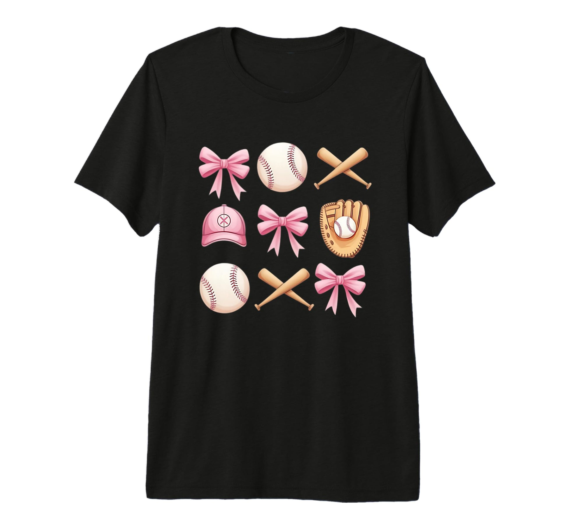Baseball Coquette Bow Mom Sister Tri T-Shirt - Graphic Print Men Women - T-Shirt, Sweatshirt, Hoodie