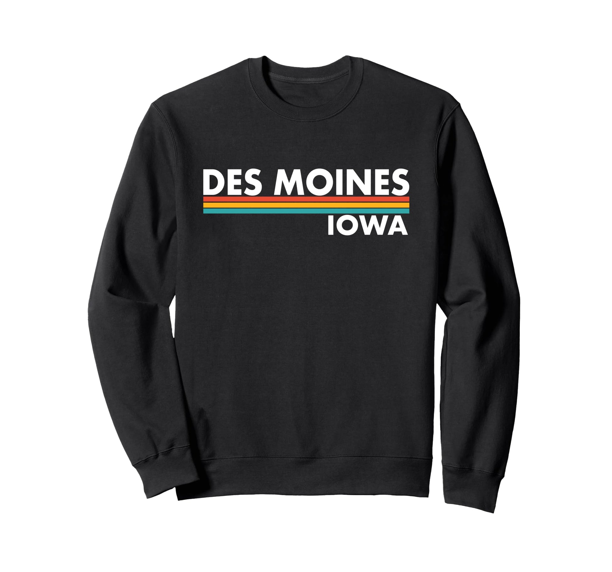 Des Moines Iowa Stripes Sweatshirt - Unique Graphic for Adults - T-Shirt, Sweatshirt, Hoodie