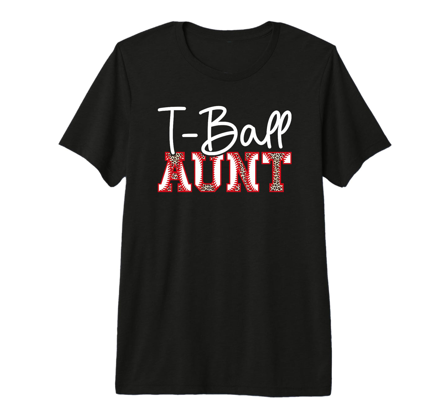 T Ball Aunt Leopard Baseball T Ball T-Shirt - Custom Art Print Men Women - T-Shirt, Sweatshirt, Hoodie