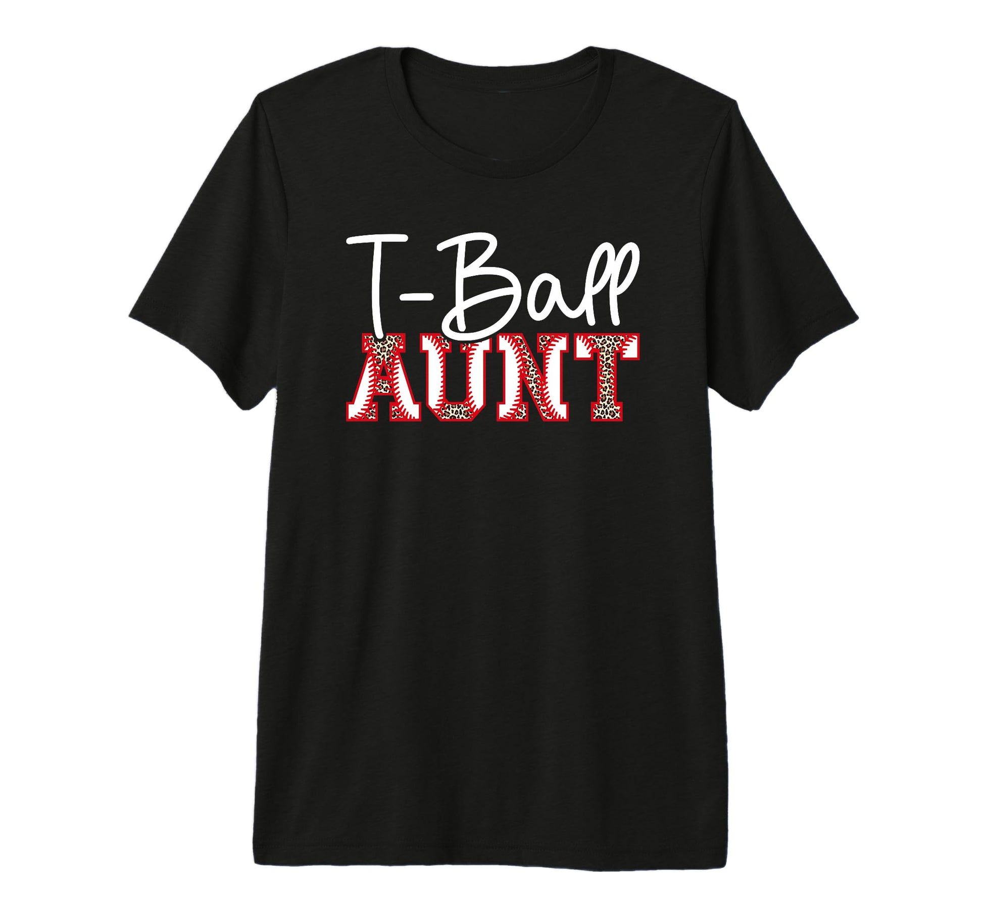 T Ball Aunt Leopard Baseball T Ball T-Shirt - Custom Art Print Men Women - T-Shirt, Sweatshirt, Hoodie