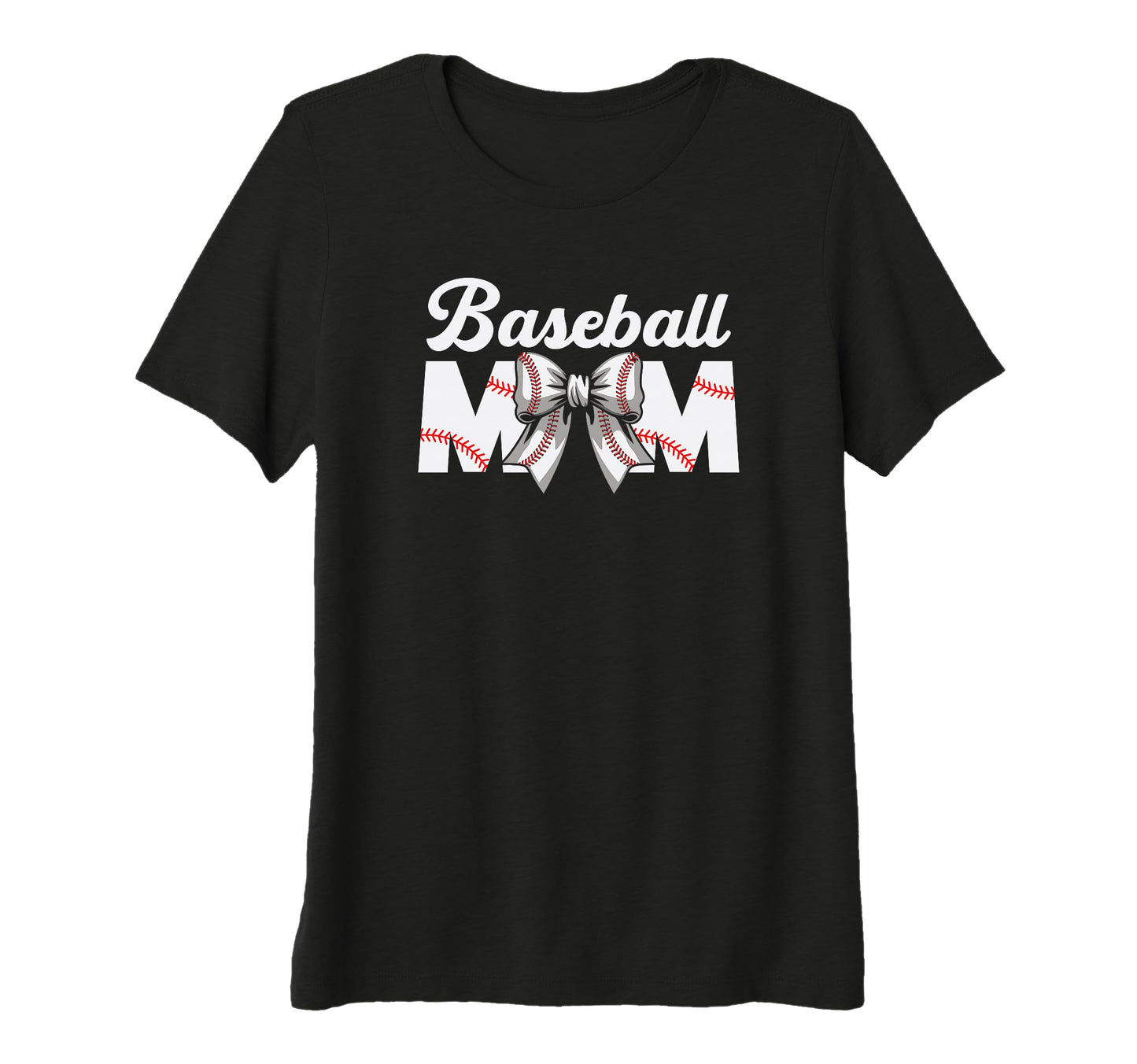 Womens Baseball Mom Gift Bow Game T-Shirt - Casual Everyday Wear Men Women - T-Shirt, Sweatshirt, Hoodie