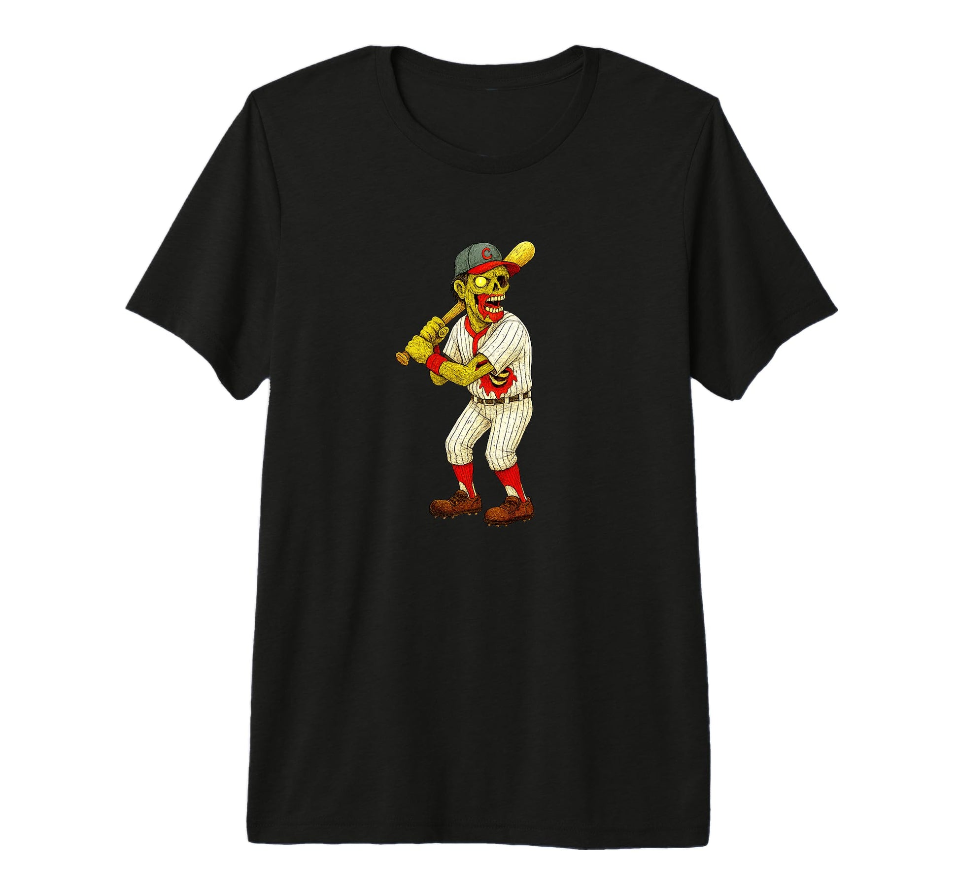 Zombie Baseball Player Batter T-Shirt - Aesthetic Graphic Men Women - T-Shirt, Sweatshirt, Hoodie