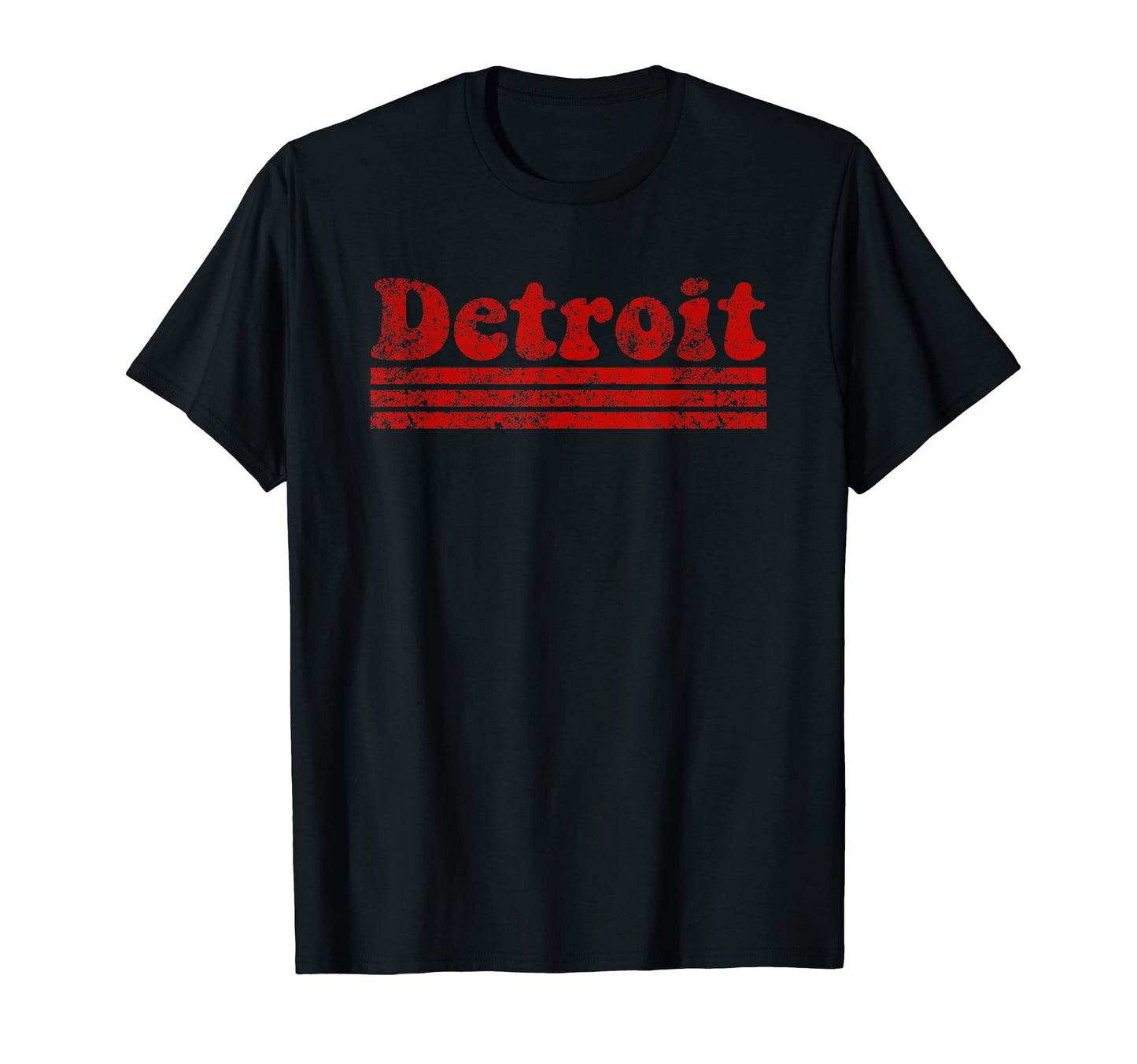 Detroit Michigan Weathered Stripe Throwback T-Shirt - Trendy Graphic Unisex - T-Shirt, Sweatshirt, Hoodie