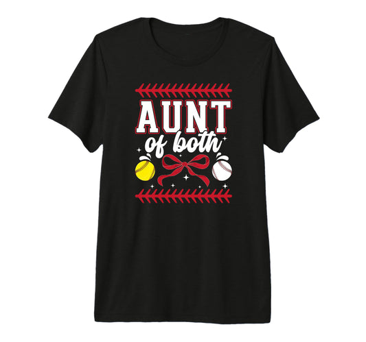 Aunt Both Coquette Baseball Softball T-Shirt - Minimalist Print for Adults - T-Shirt, Sweatshirt, Hoodie