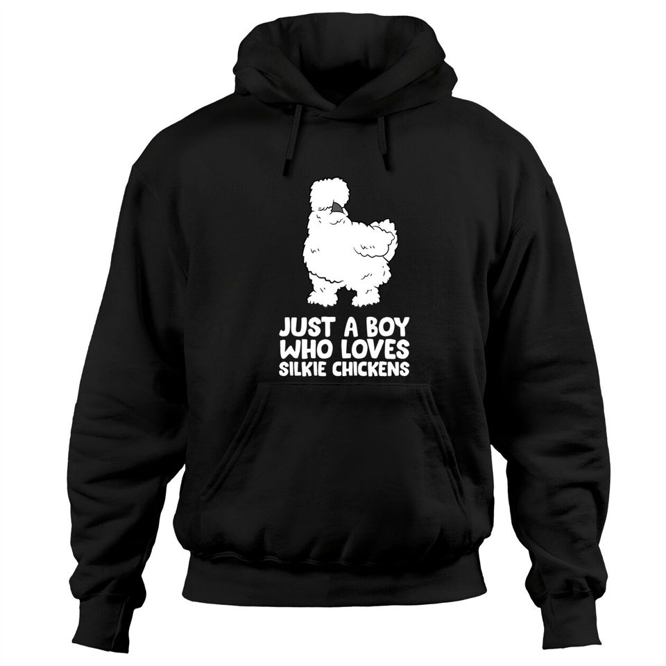 Just a Boy Who Loves Silkie Chickens - Adult & Kids T-Shirts, Sweatshirts & Hoodies apparel design preview 1