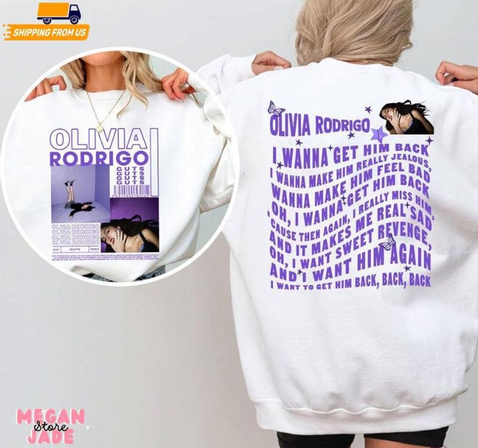Olivia Rodrigo Guts Tour 2024 2 Sides World Music - Adult & Kids T-Shirts, Sweatshirts & Hoodies apparel design preview 1