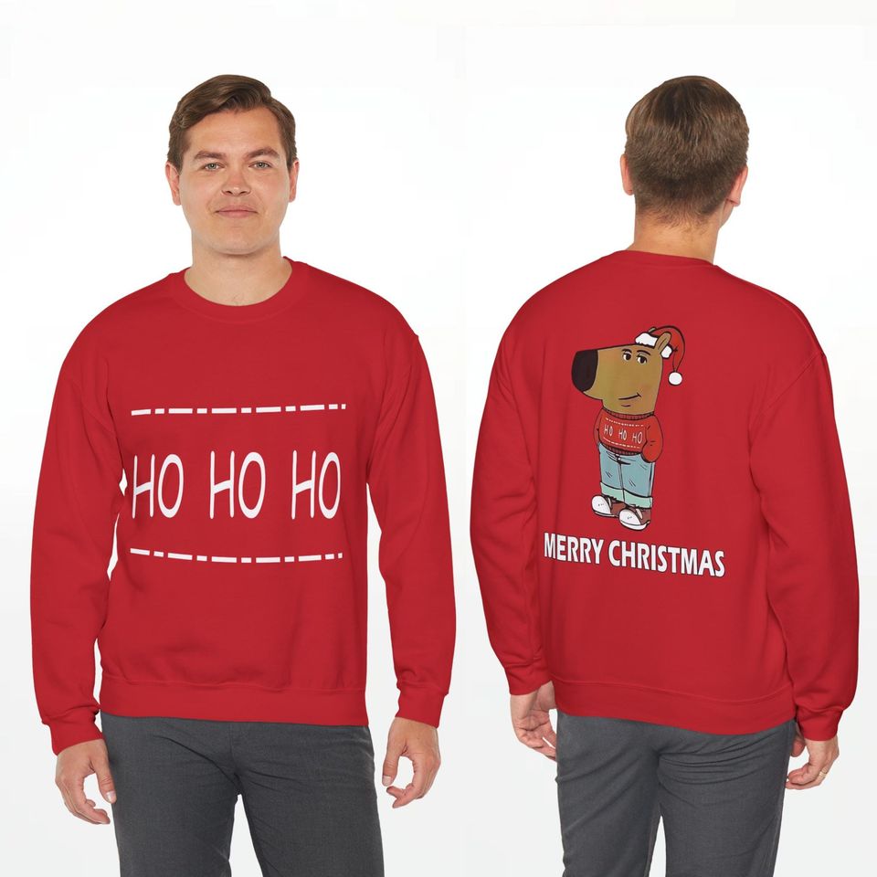 Just a Chill Guy Red Christmas Sweater Cozy Crewneck - Adult & Kids T-Shirts, Sweatshirts & Hoodies apparel design preview 1
