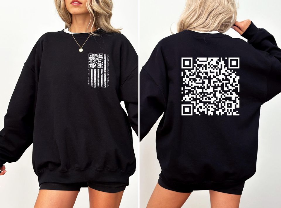 Dancing Donald Trump QR Code Humorous Black - Adult & Kids T-Shirts, Sweatshirts & Hoodies apparel design preview 1